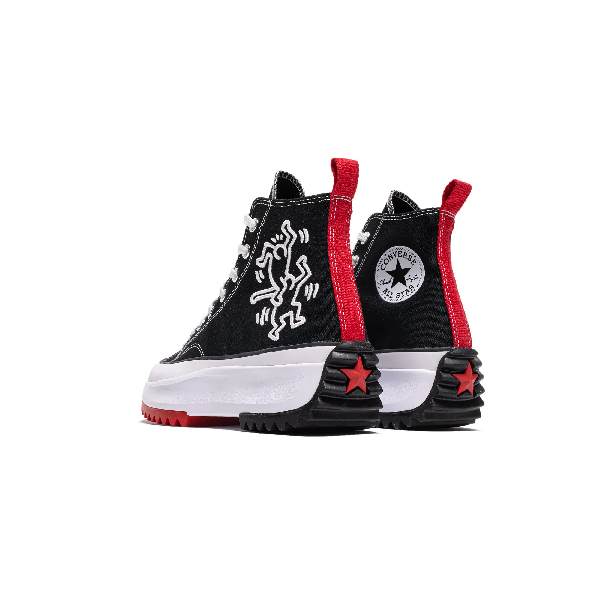 Converse Mens Run Star Hike Hi Shoe 'Black White Red' - Image 3