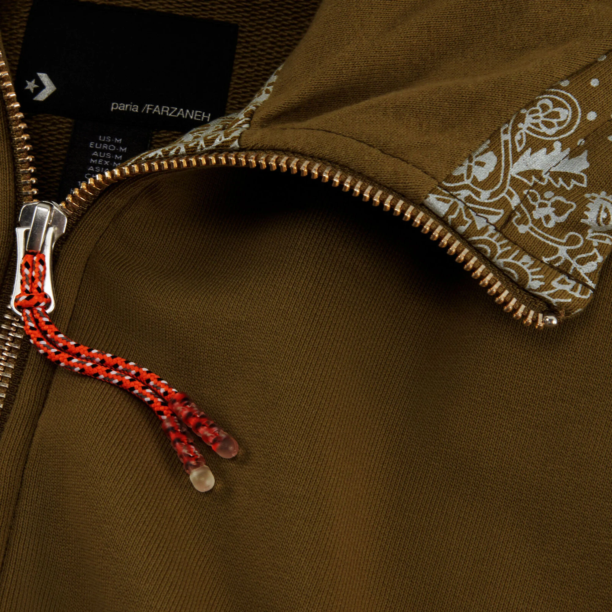 Paria x Converse Full Zip Hoodie 'Olive' - Image 3