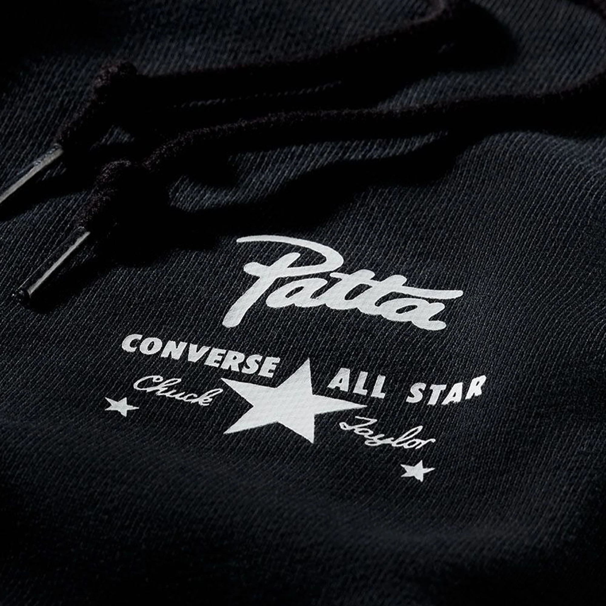Converse x Patta Mens Utility Fleece Hoodie 'Black' - Image 3