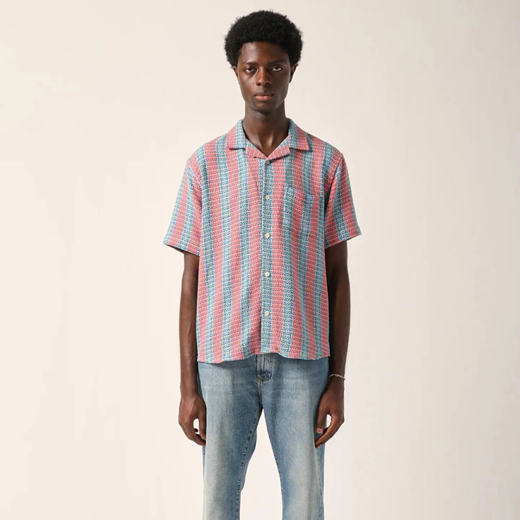 Corridor Mens Acis Plaid Iris SS Camp Tee - Image 2