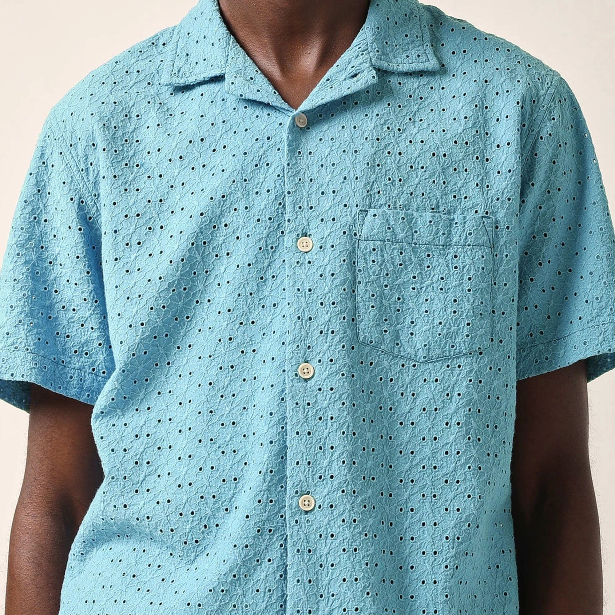 Corridor Mens Floral Eyelet SS Camp Shirt - Image 4