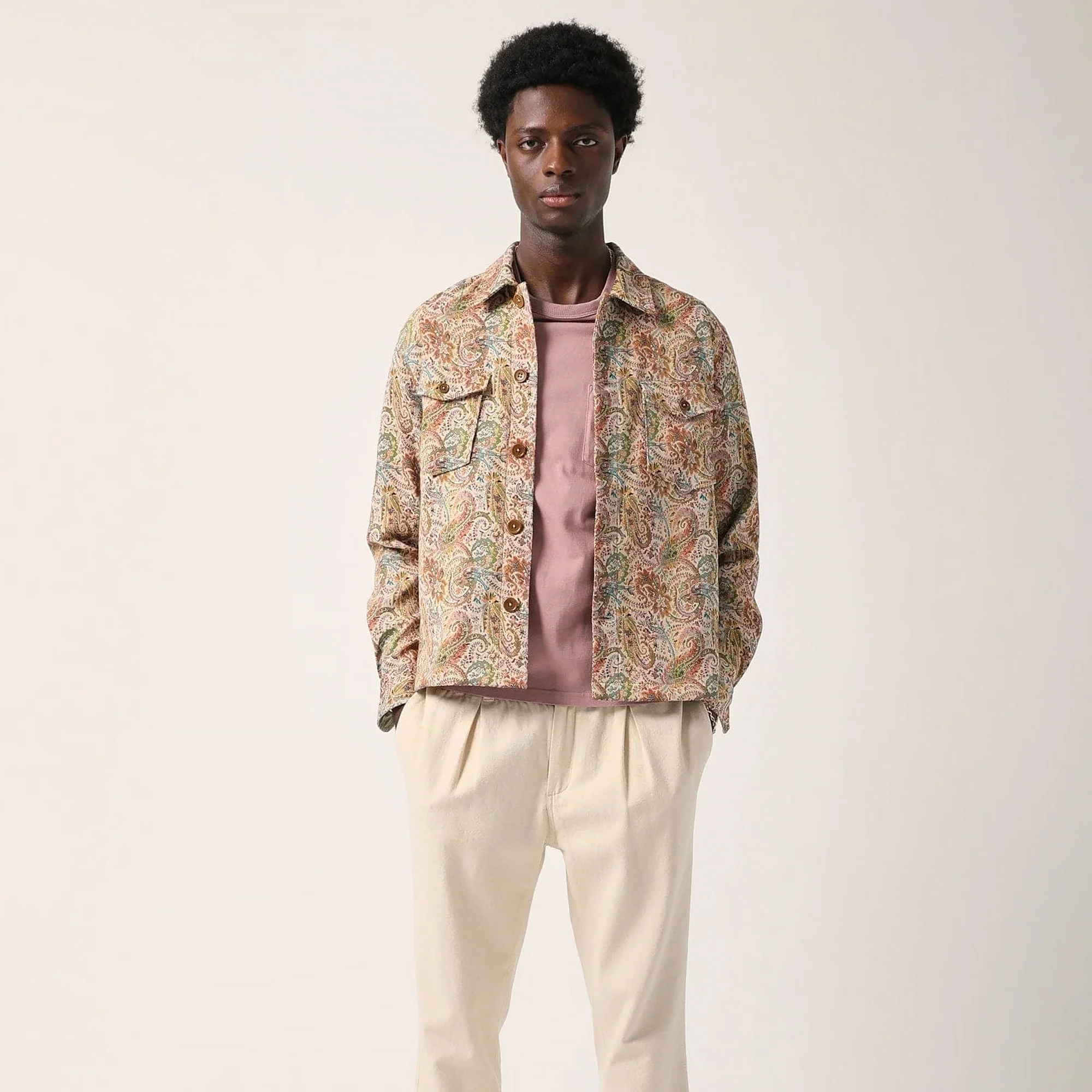Corridor Mens Paisley Jacquard Military Jacket - Image 2