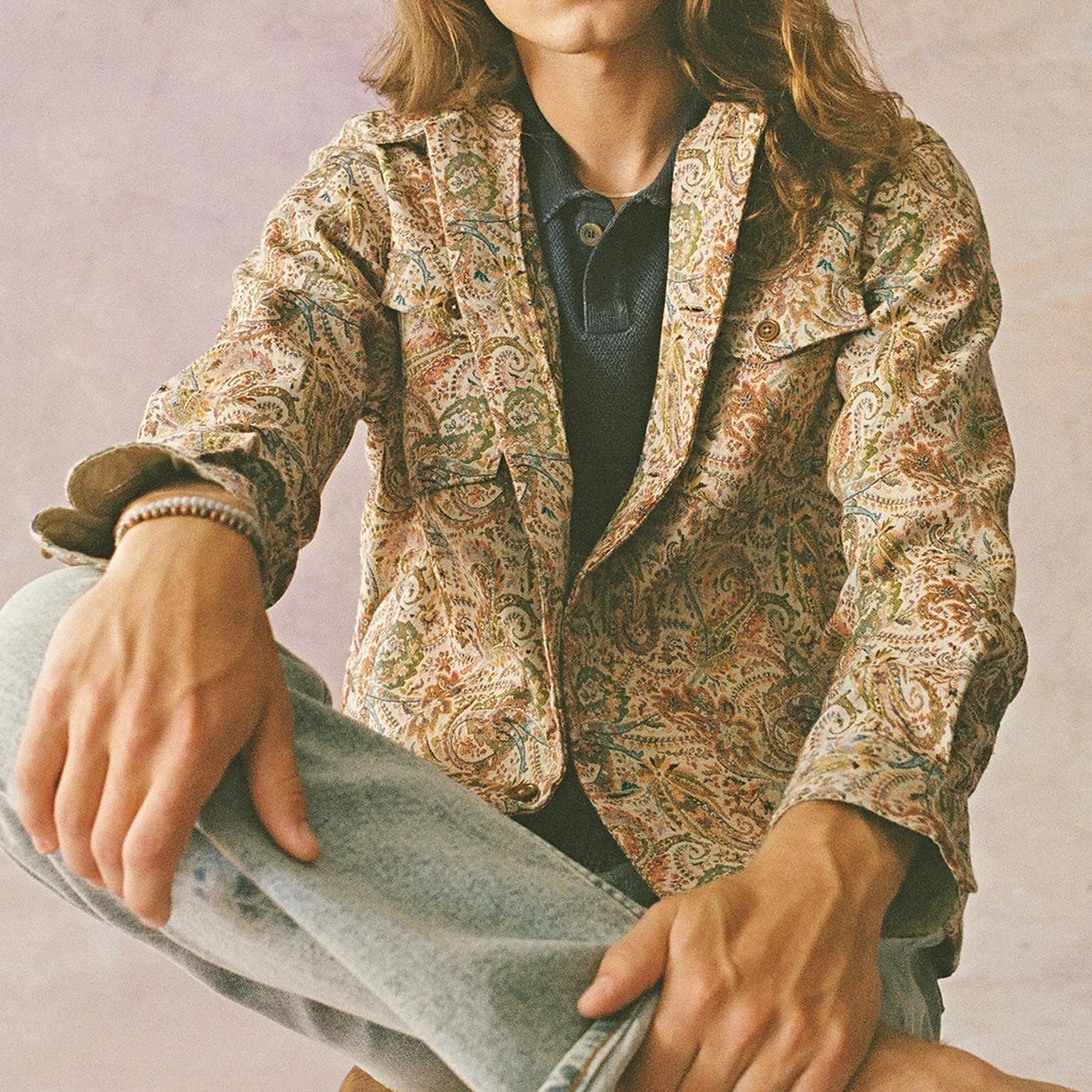 Corridor Mens Paisley Jacquard Military Jacket - Image 4