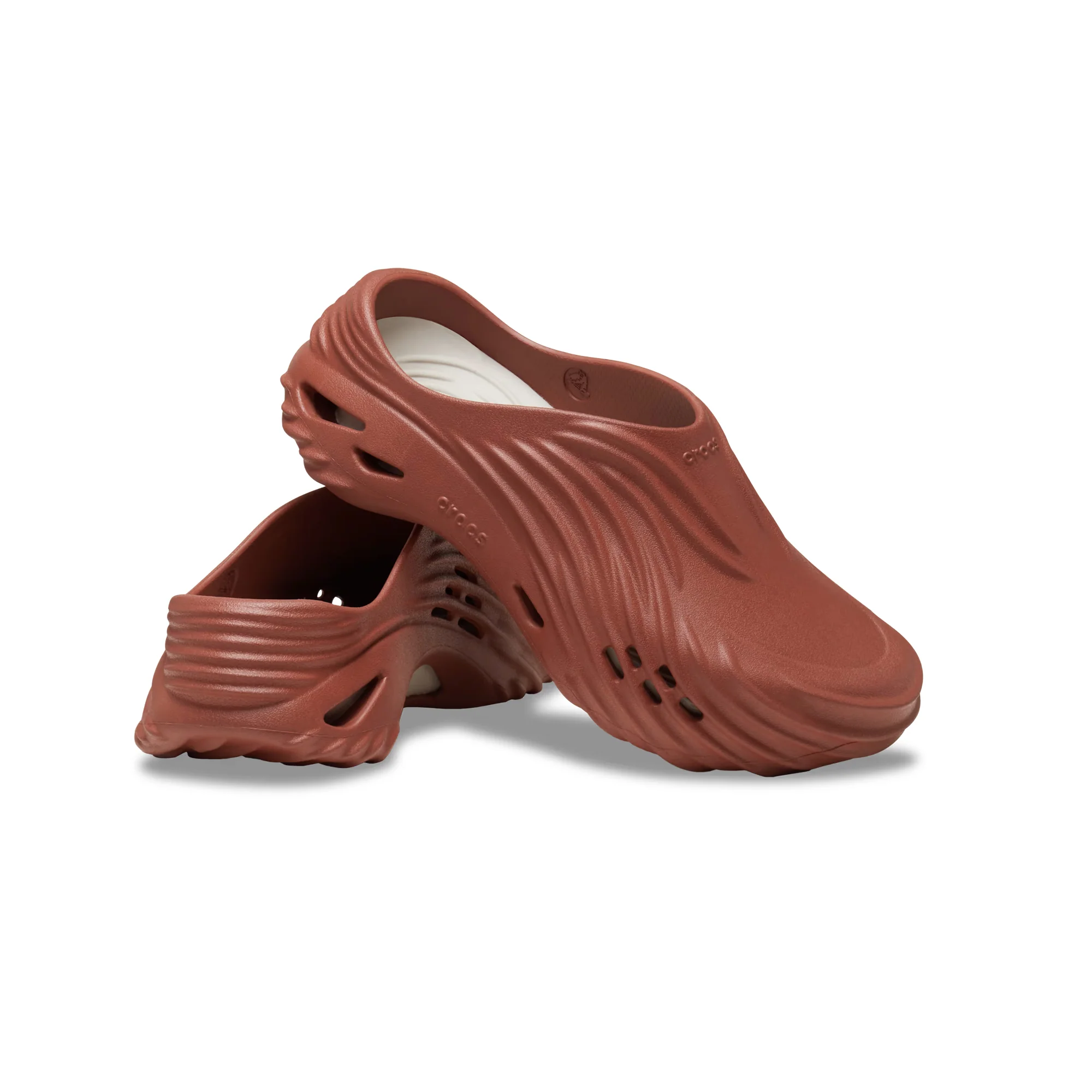 Crocs Mens Echo Wave "Rust" Sandal Clogs - Image 2