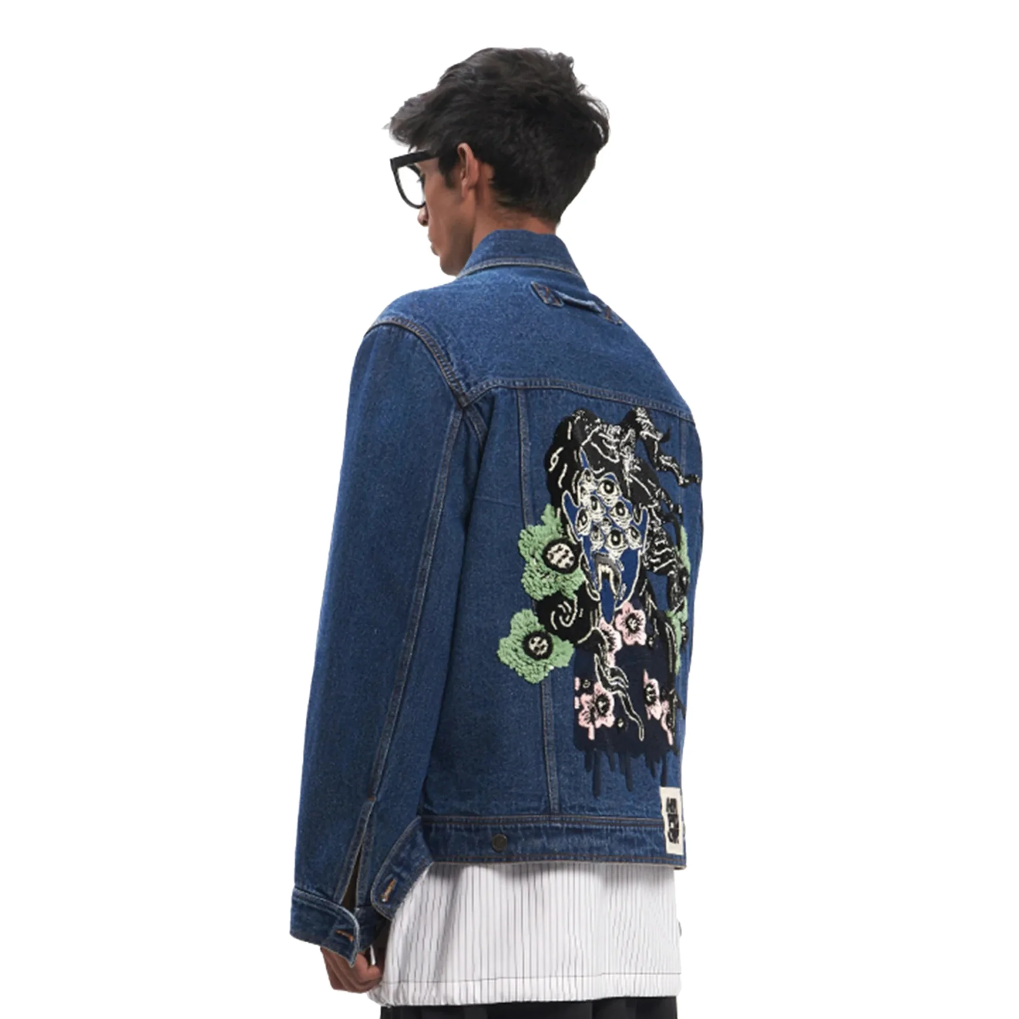 Dhruv Kapoor Mens Embroidered Denim Jacket - Image 2