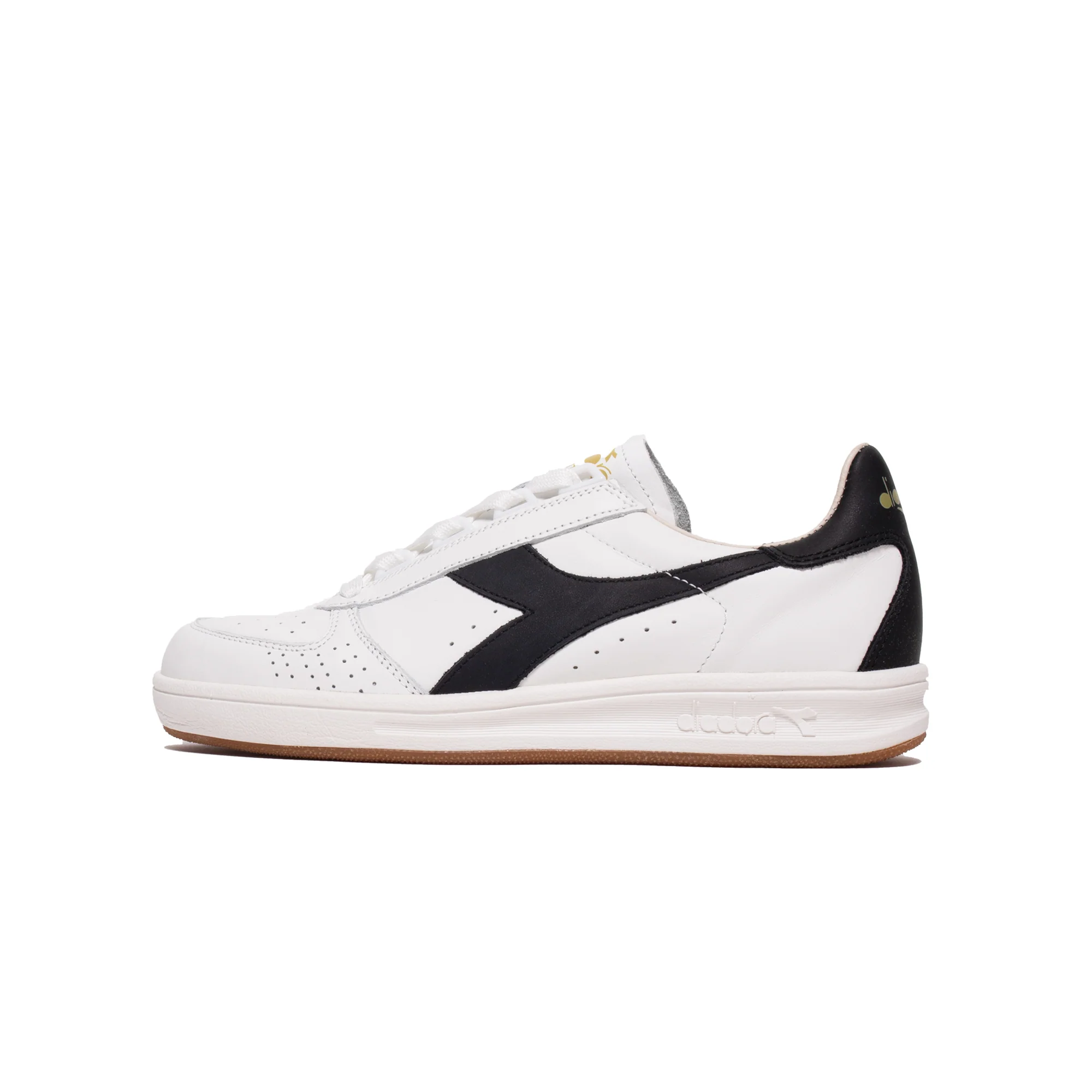 Diadora Mens B.Elite H Italia Sport Shoes 'White/Black/Gold'