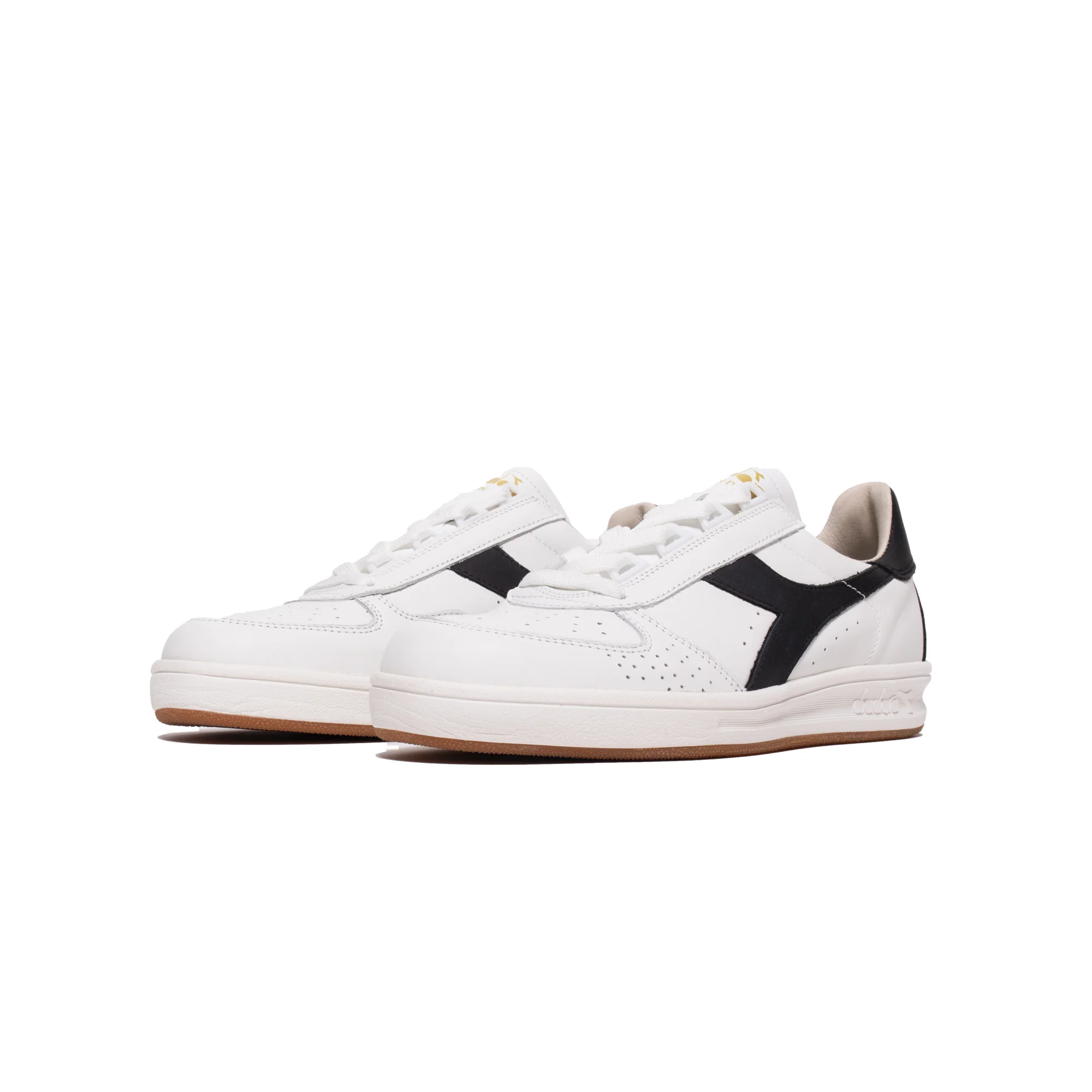 Diadora Mens B.Elite H Italia Sport Shoes 'White/Black/Gold' - Image 2