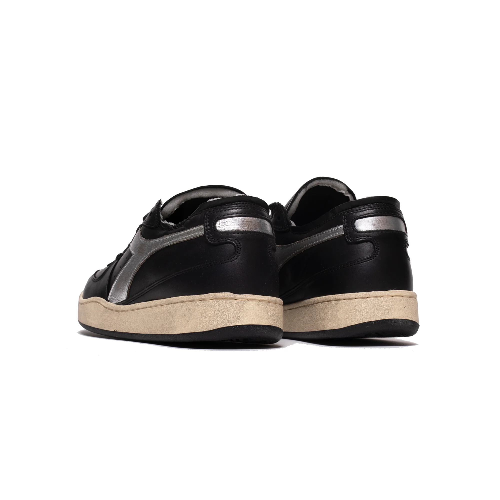 Diadora Mens Mi Basket Row Cut New Moon Shoes 'Black' - Image 3