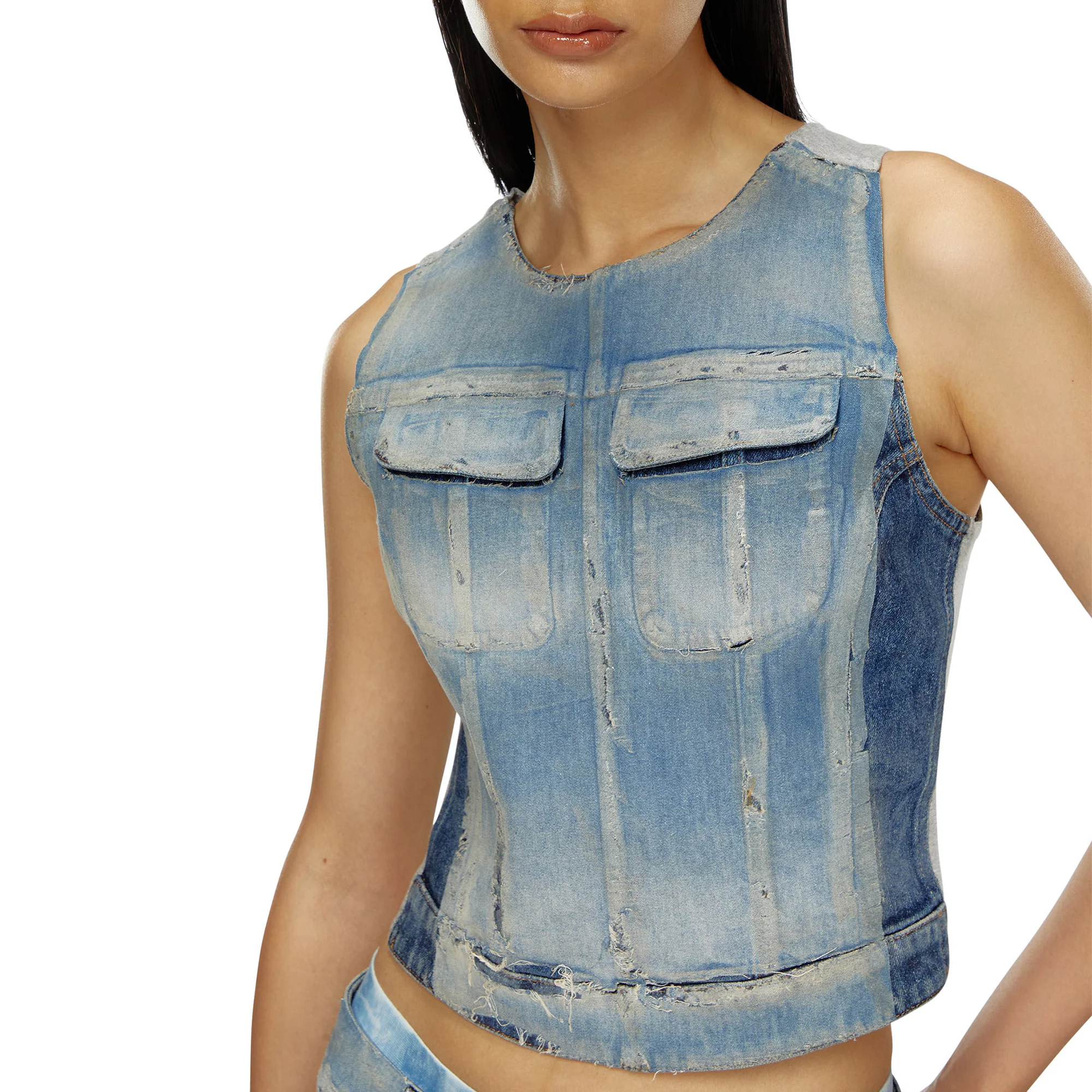 Diesel Womens De-Benedicta-S Denim Top - Image 2