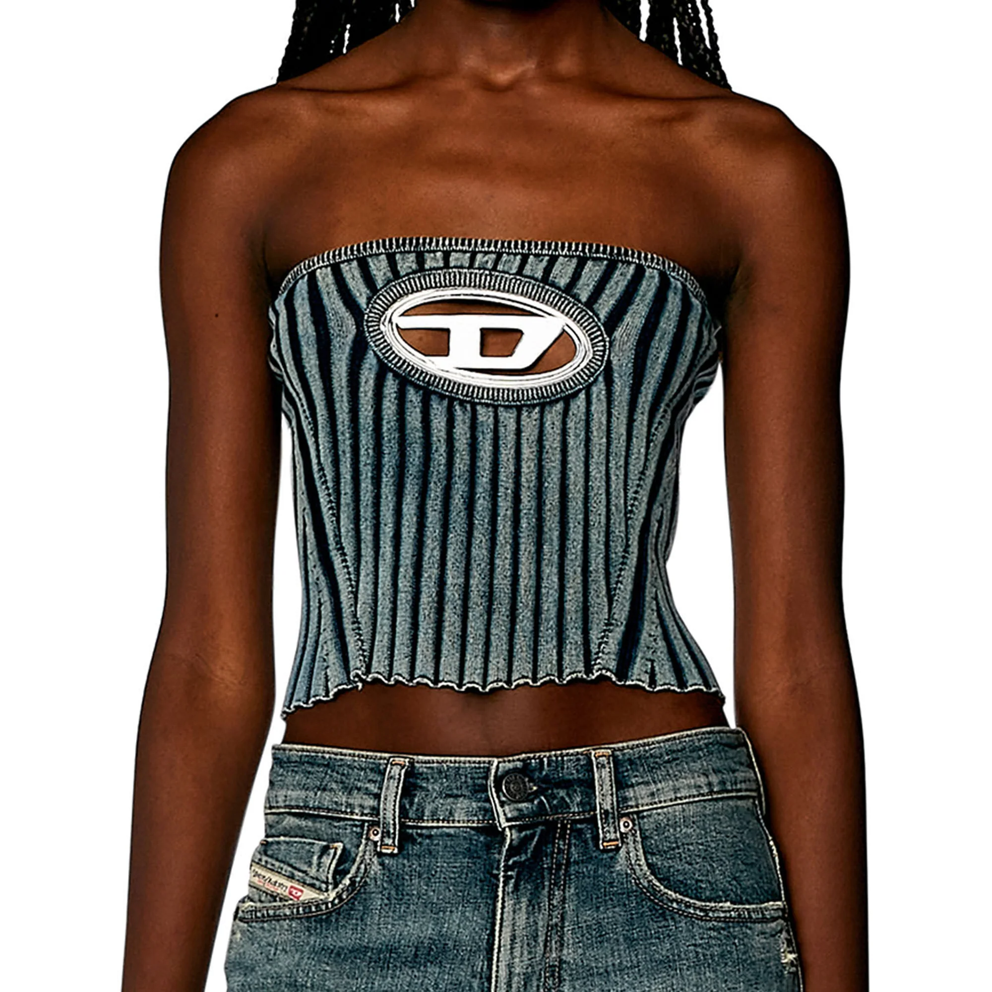 Diesel Womens M-Clarksville Bouclé Bandeau top - Image 4