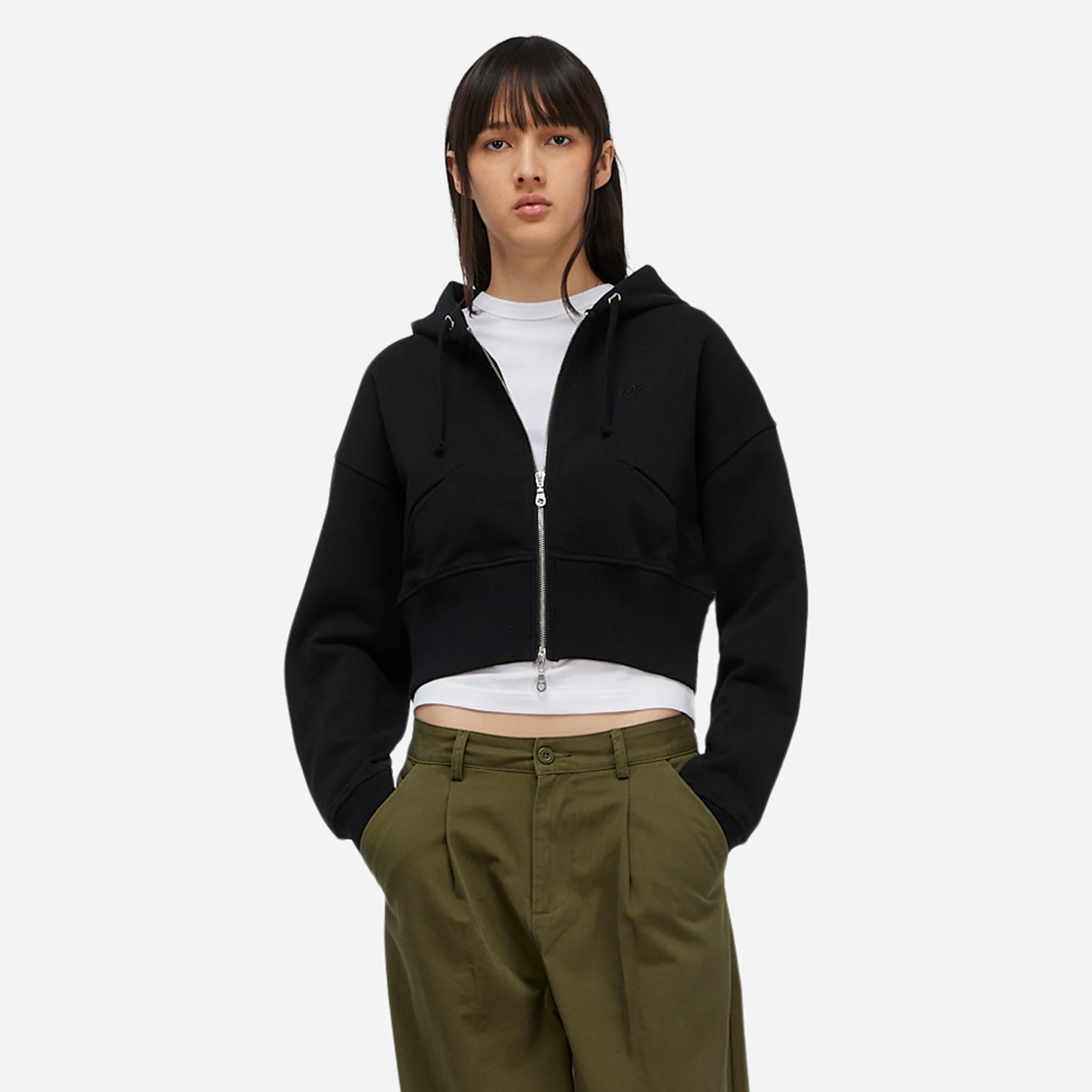 Dime Womens Cropped Zip Hoodie - Image 2