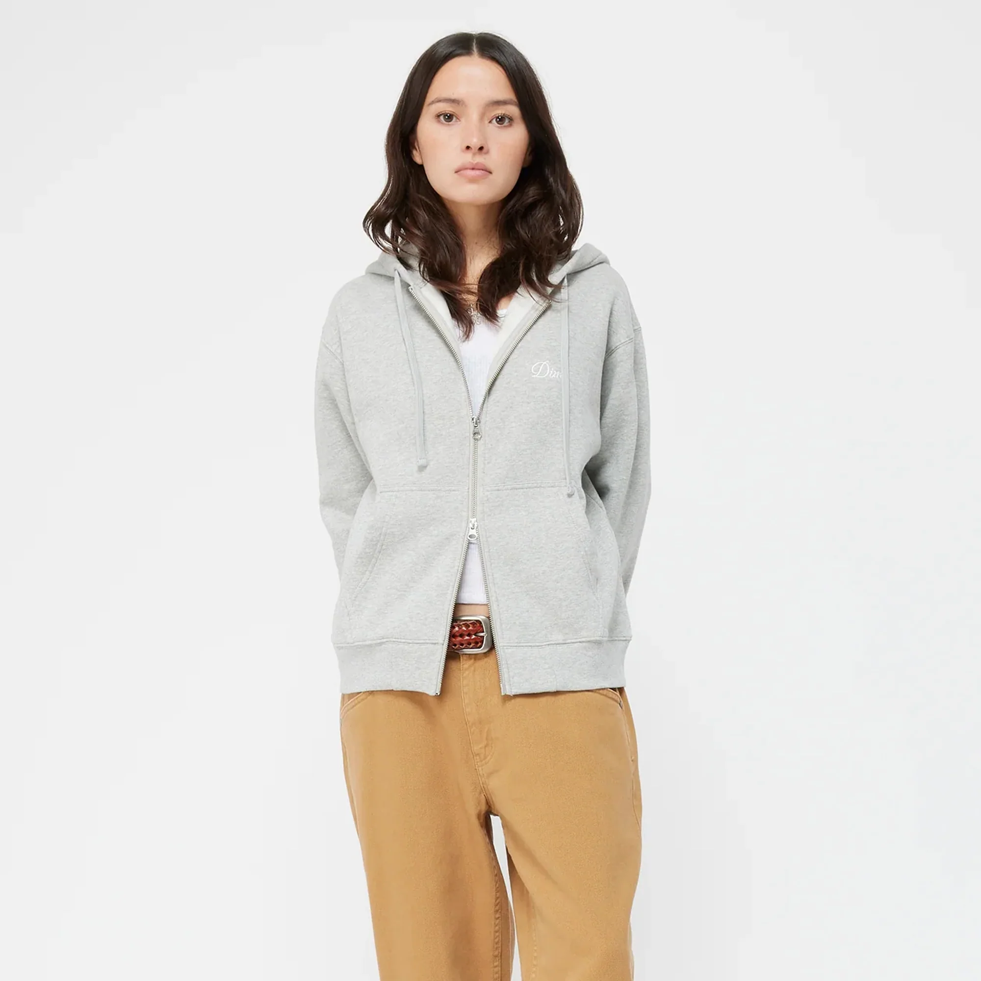 Dime Mens Cursive Small Logo Zip Hoodie - Image 2