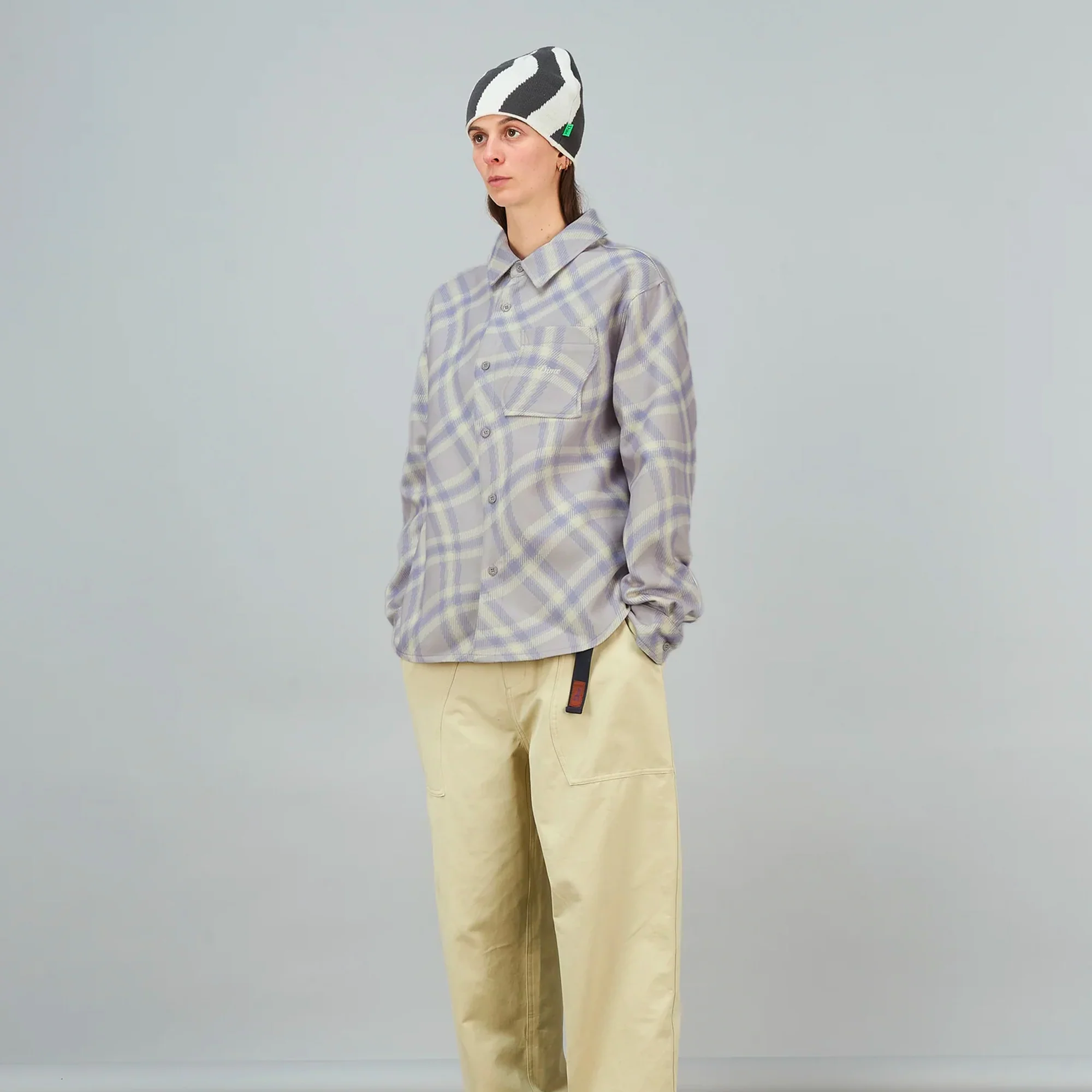 Dime Mens Plaid Fleece Shirt - Image 2