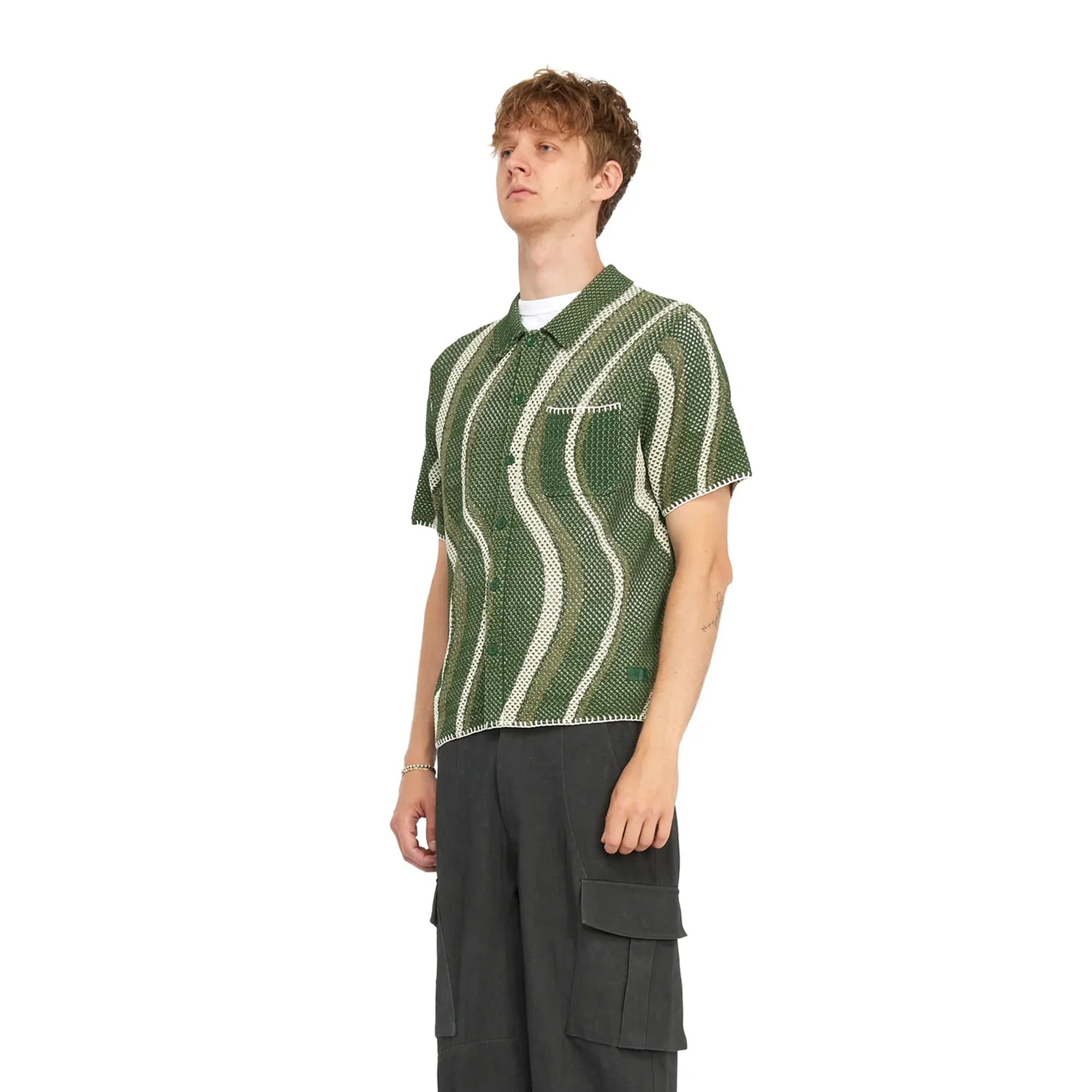 Dime Mens Soleil Button Up Knit Shirt - Image 2