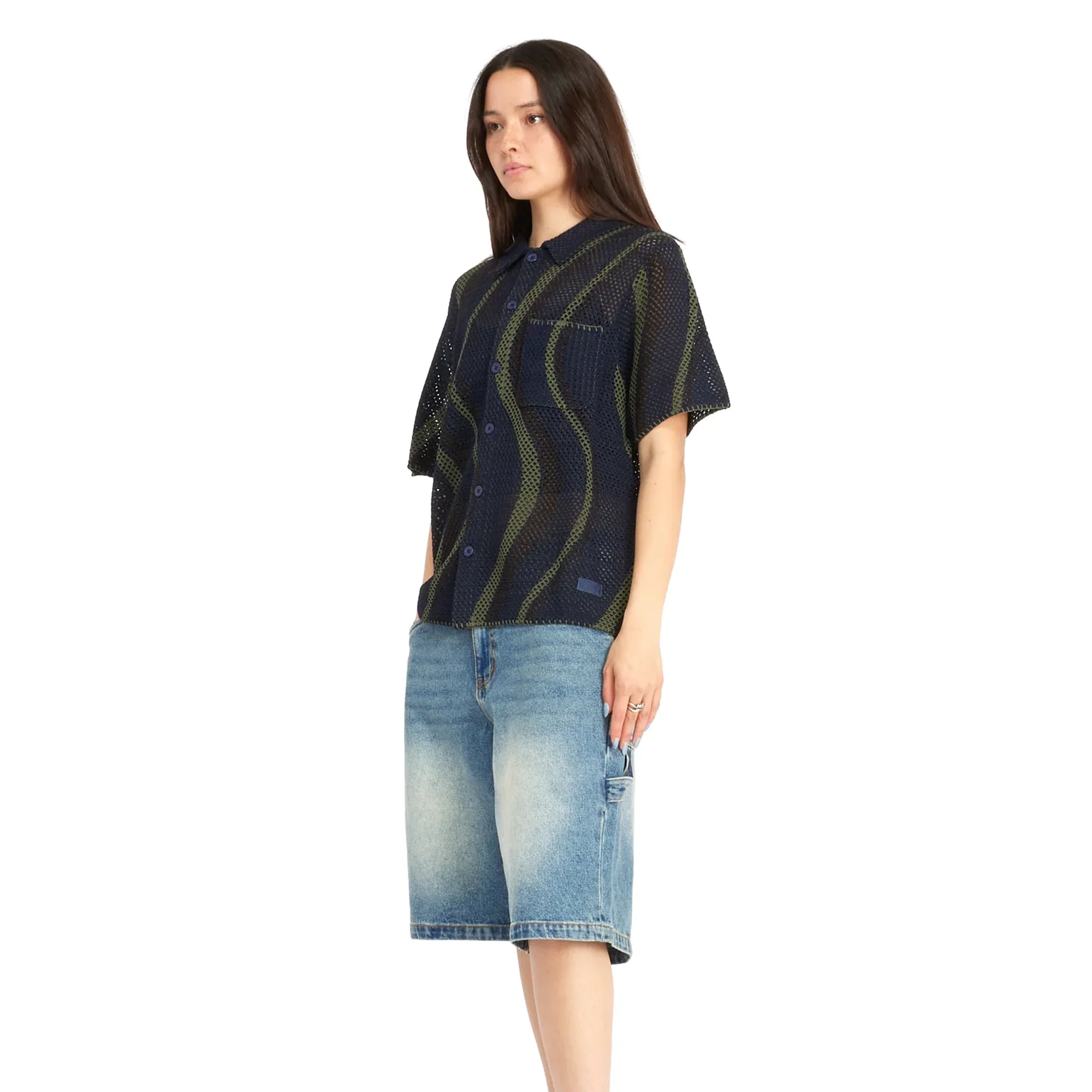 Dime Mens Soleil Button Up Knit Shirt - Image 2