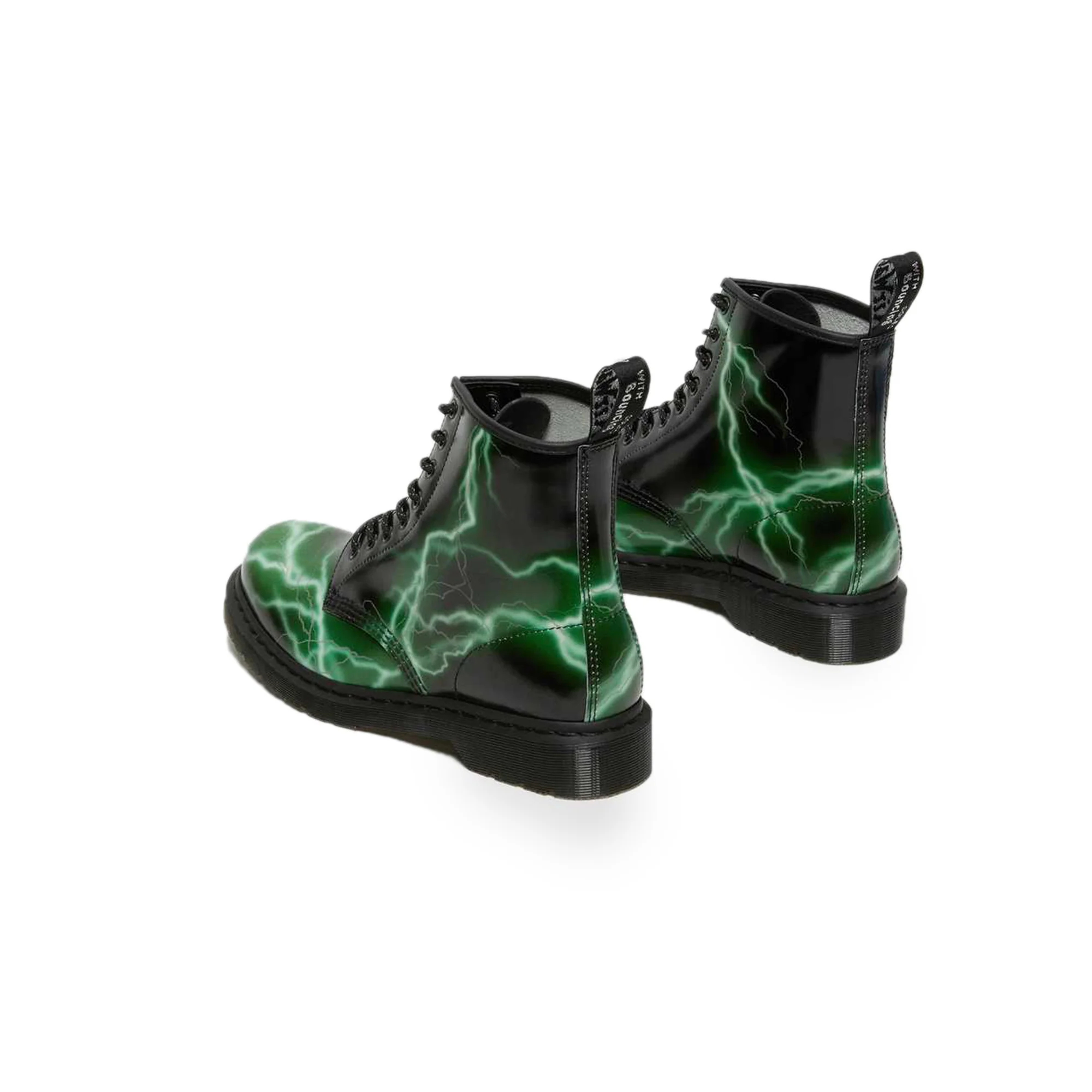 Dr.Martens Mens 1460 Shoes 'Black/Green/Flash Smooth' - Image 3