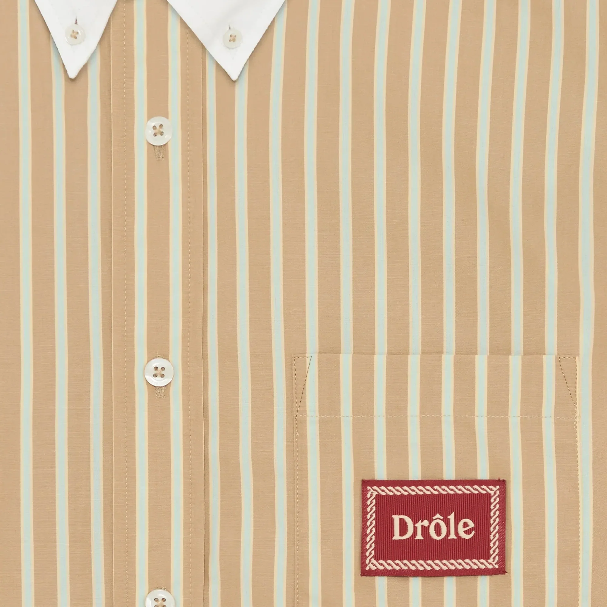 Drole De Monsieur Mens La Chemise Pinstripes Shirt - Image 2