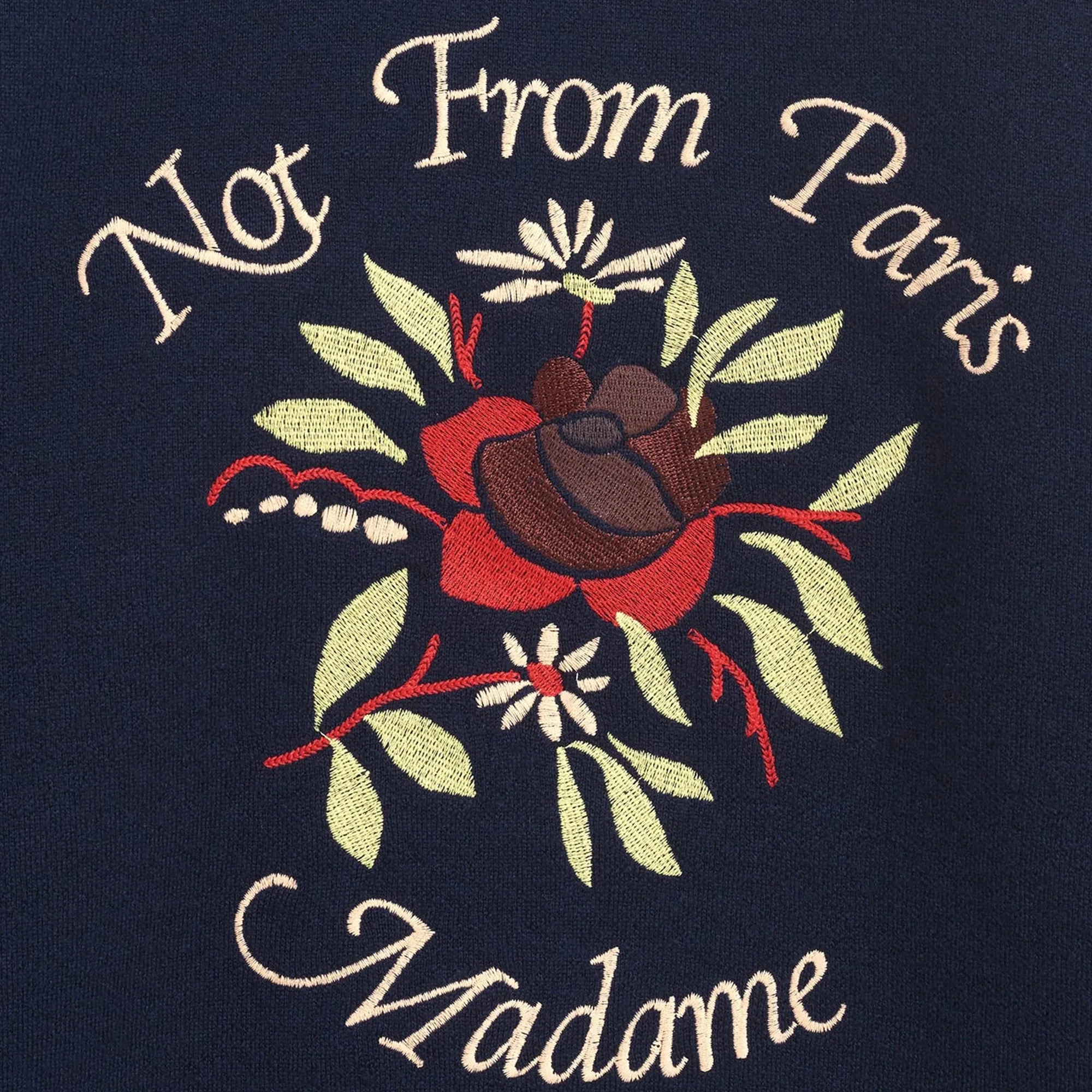 Drole de Monsieur Mens Le Maille Slogan Fleurs Sweartshirt - Image 2