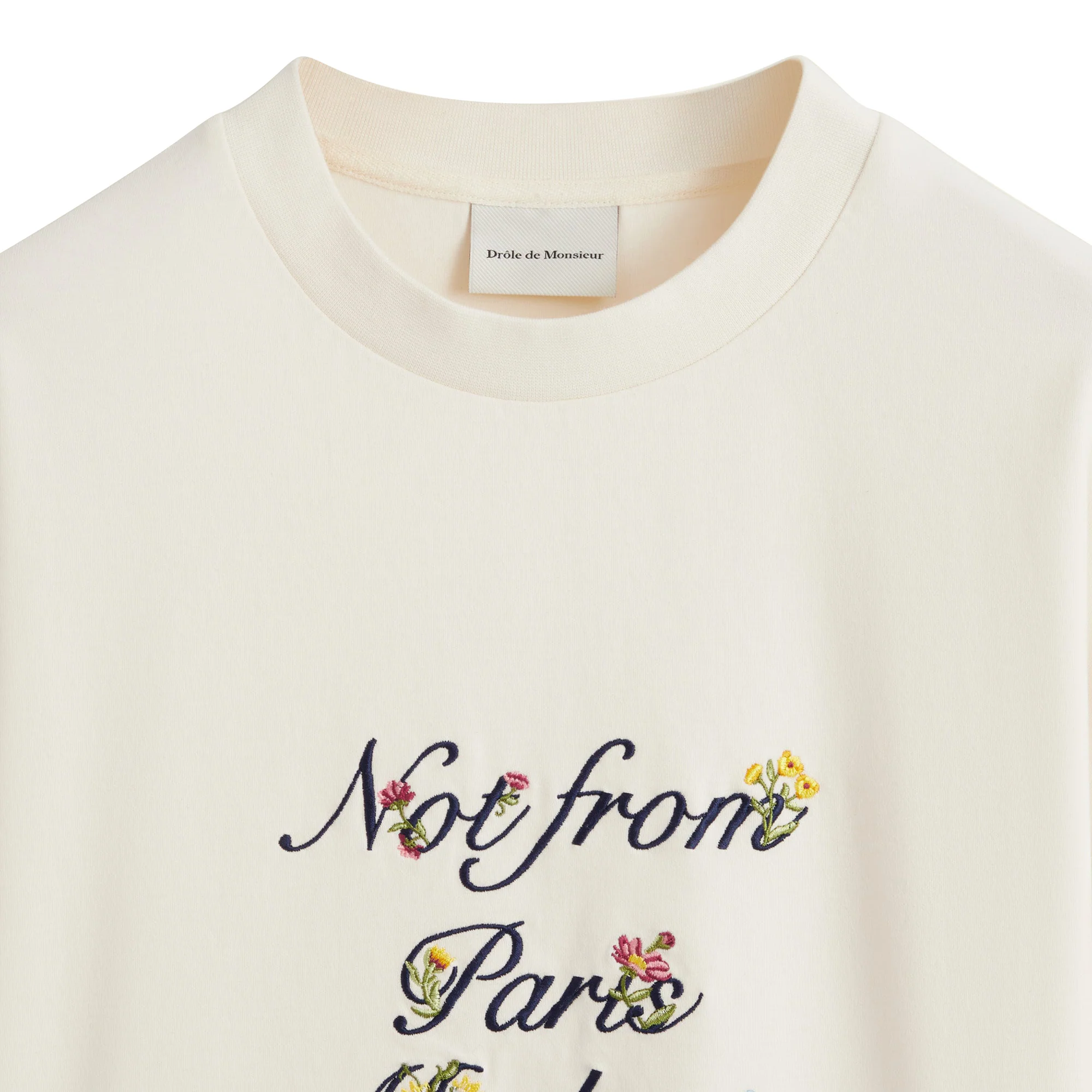 Drole de Monsieur Mens Le T-shirt Slogan a Fleurs - Image 2