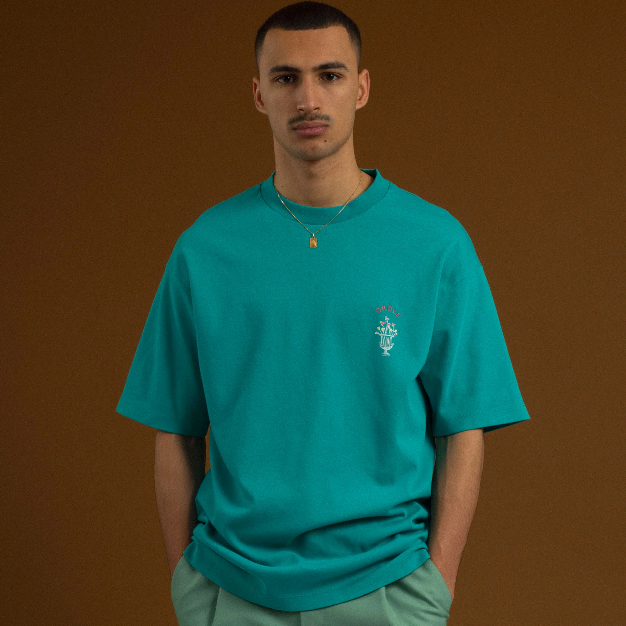 Drole De Monsieur Mens Medicis SS Tee Blue Duck - Image 3