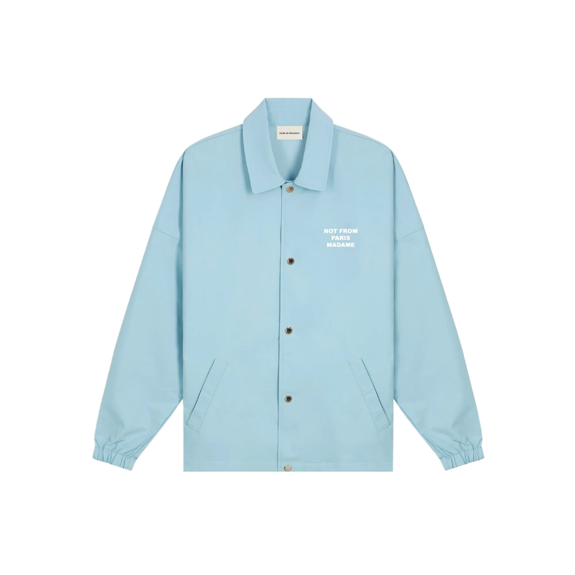 Drole De Monsieur Mens NFPM Slogan Coach Jacket Light Blue