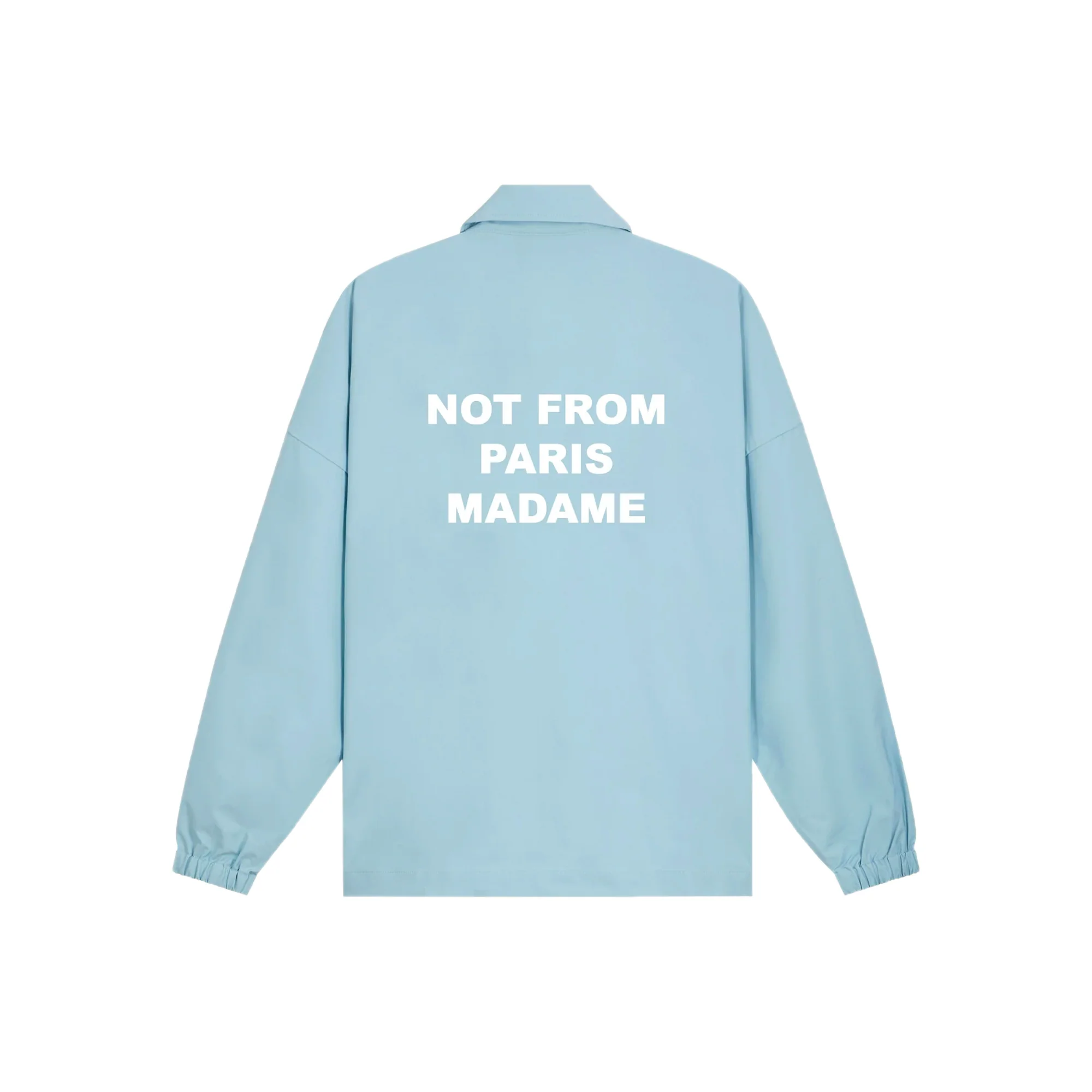 Drole De Monsieur Mens NFPM Slogan Coach Jacket Light Blue - Image 2