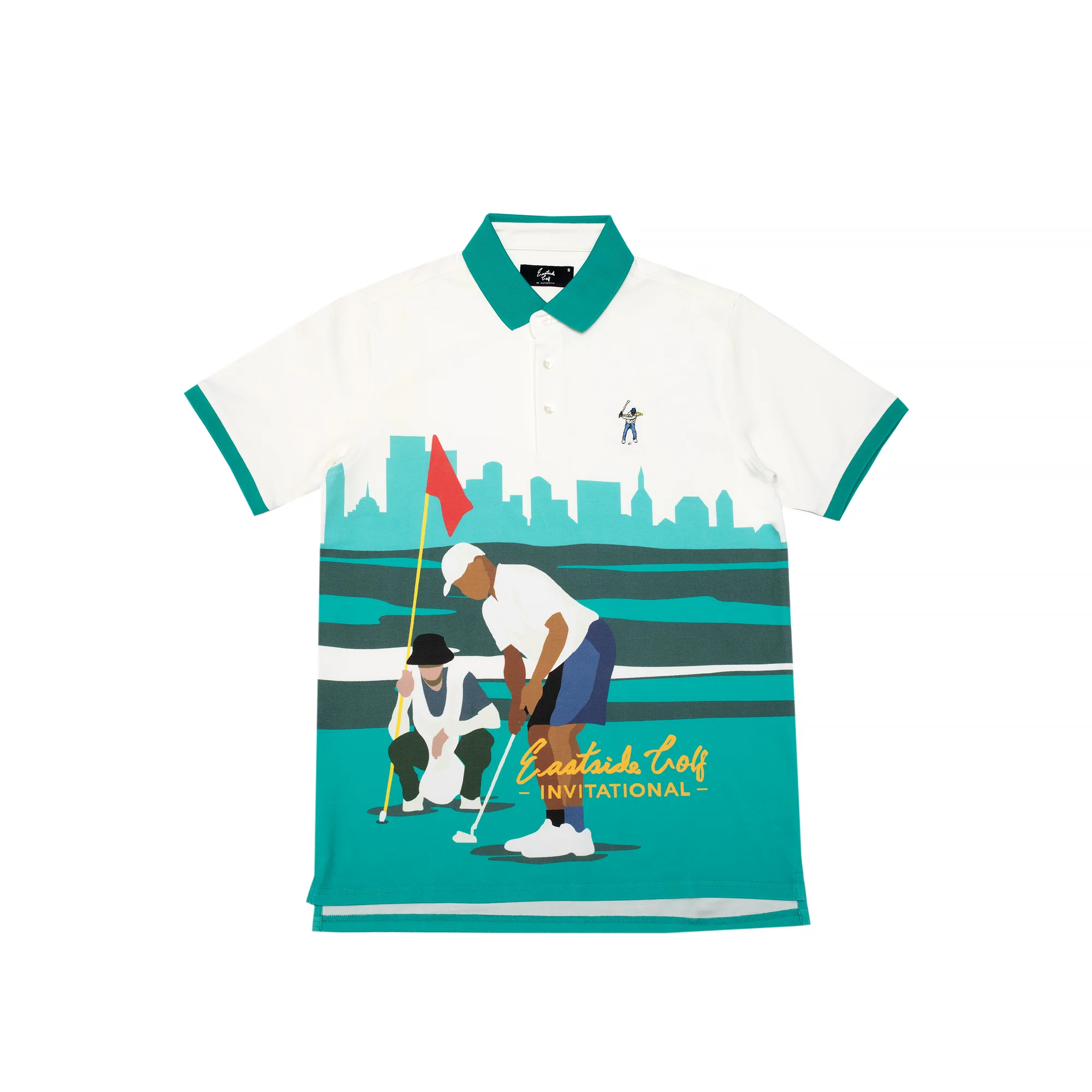 Eastside Golf Mens Graphic Pique Polo Shirt