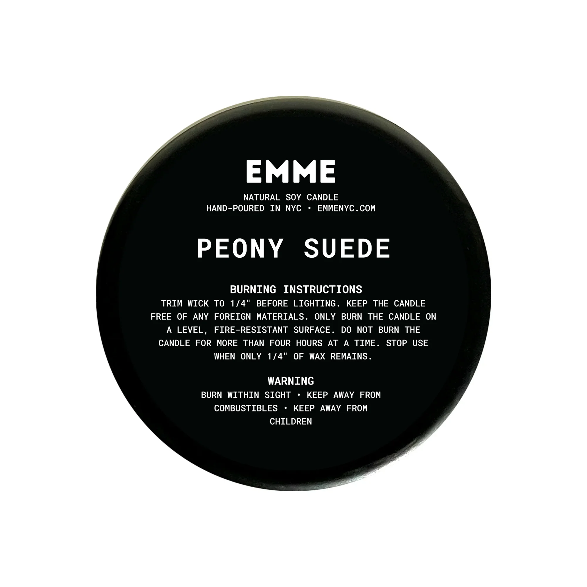 Emme Peony Suede Wood Wick Candle - Image 2