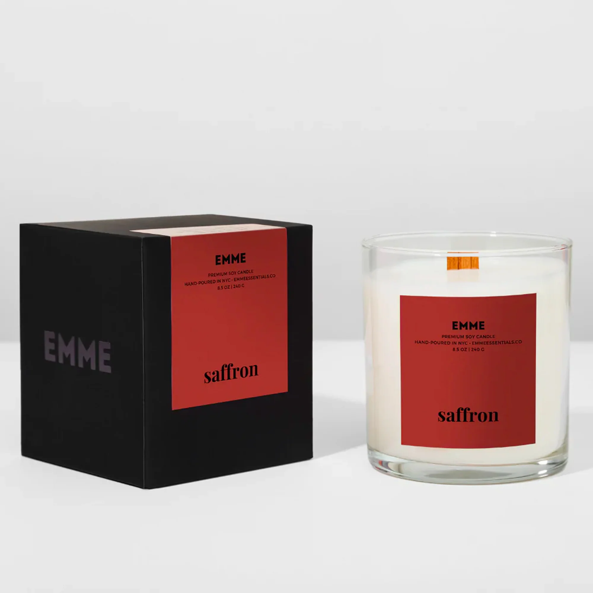 Emme Saffron Wood Wick Candle - Image 2