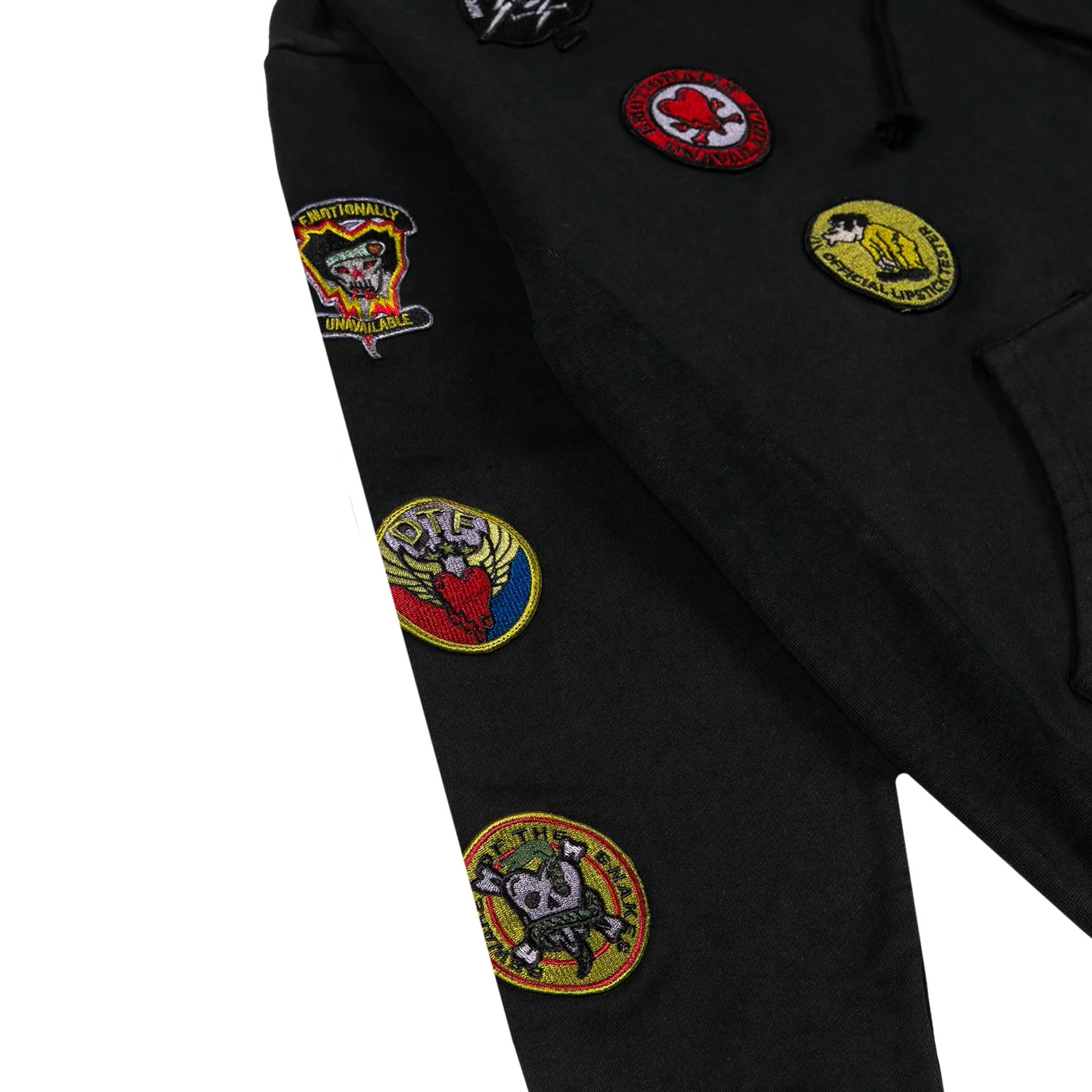 Emotionally Unavailable Mens Patches Hoodie - Image 2