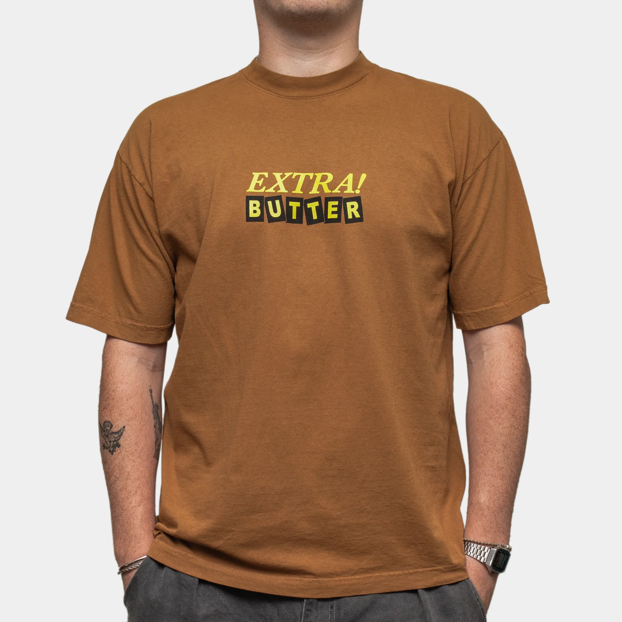 Extra Butter Front Page Tee - Image 2
