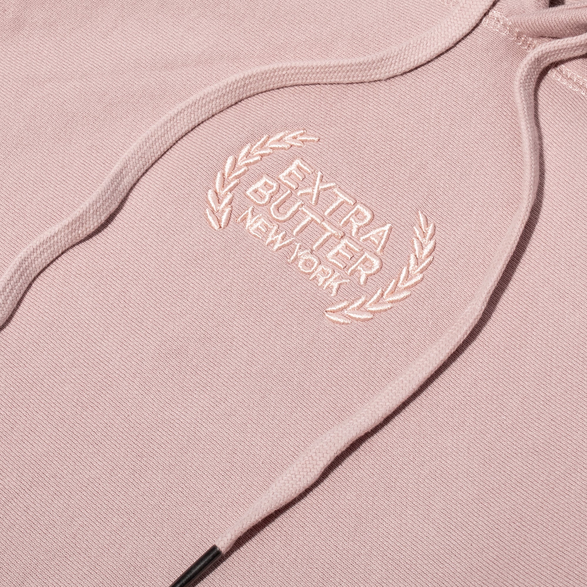 Extra Butter Mens Embroidered Hoodie 'Dusty Pink' - Image 3