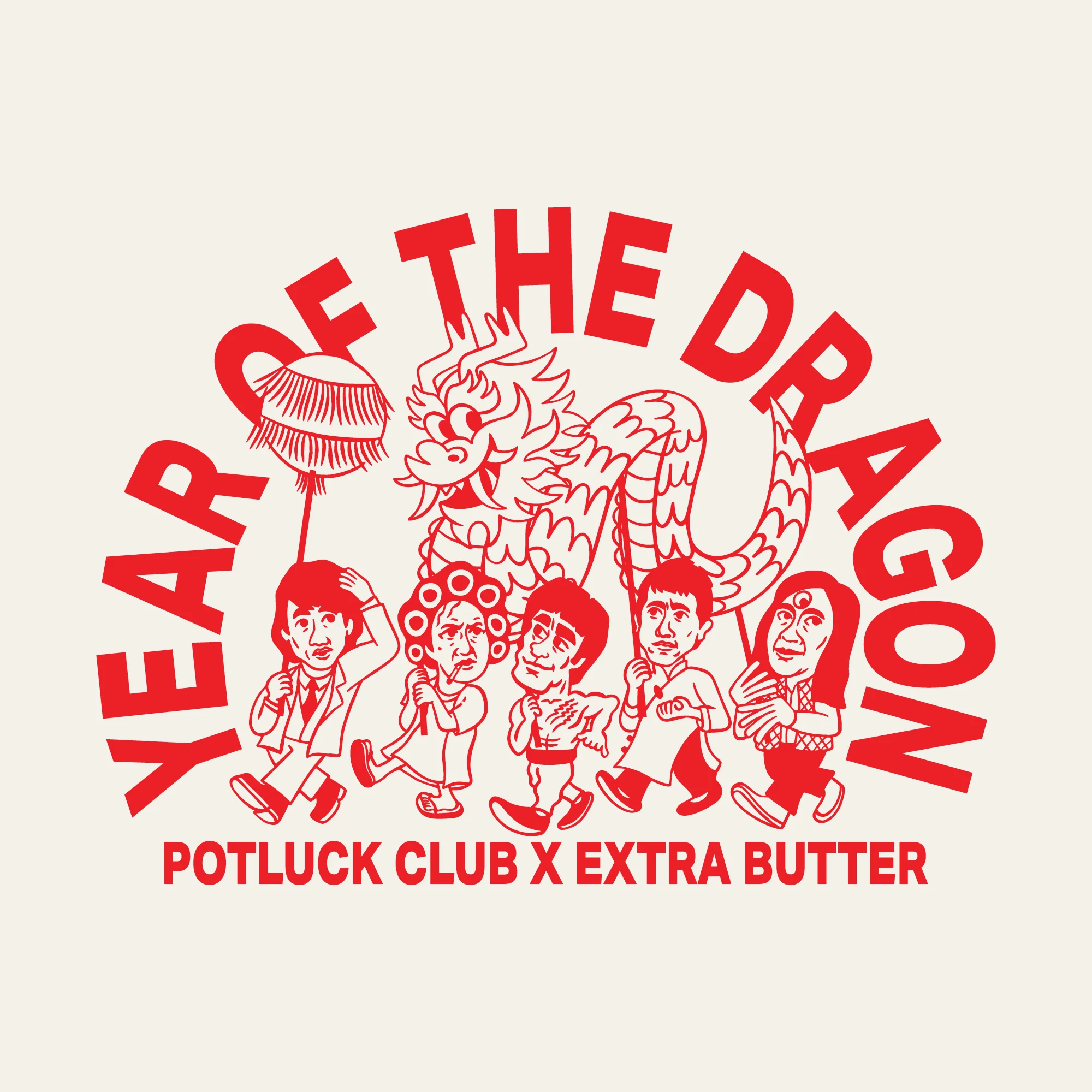 Extra Butter x Potluck Club Year of the Dragon Tee - Image 2