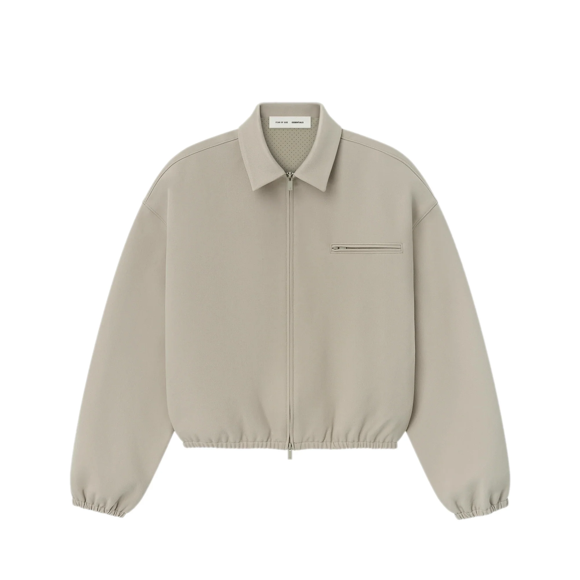 Fear of God ESSENTIALS Mens Bonded Canvas Zip-Up Jacket