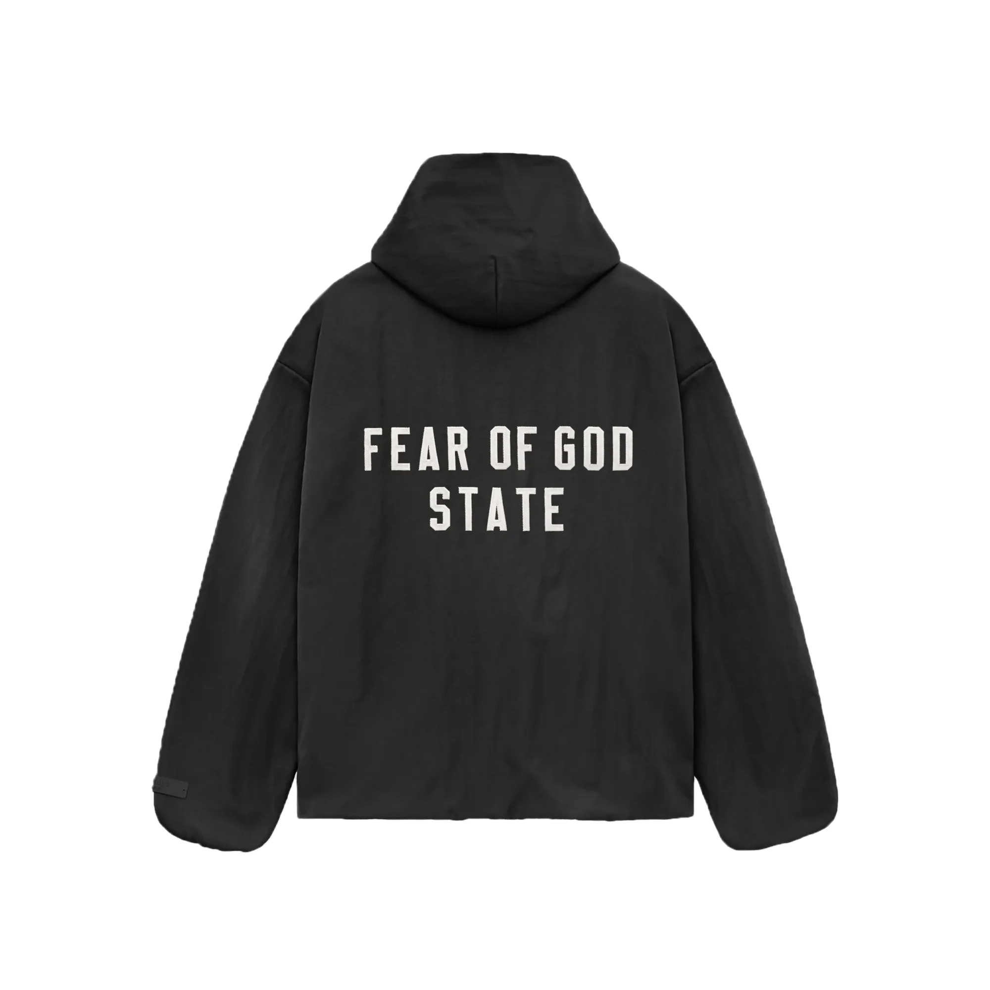 Fear Of God Essentials Mens Texture Nylon Hooded Coaches Jacket - Image 2