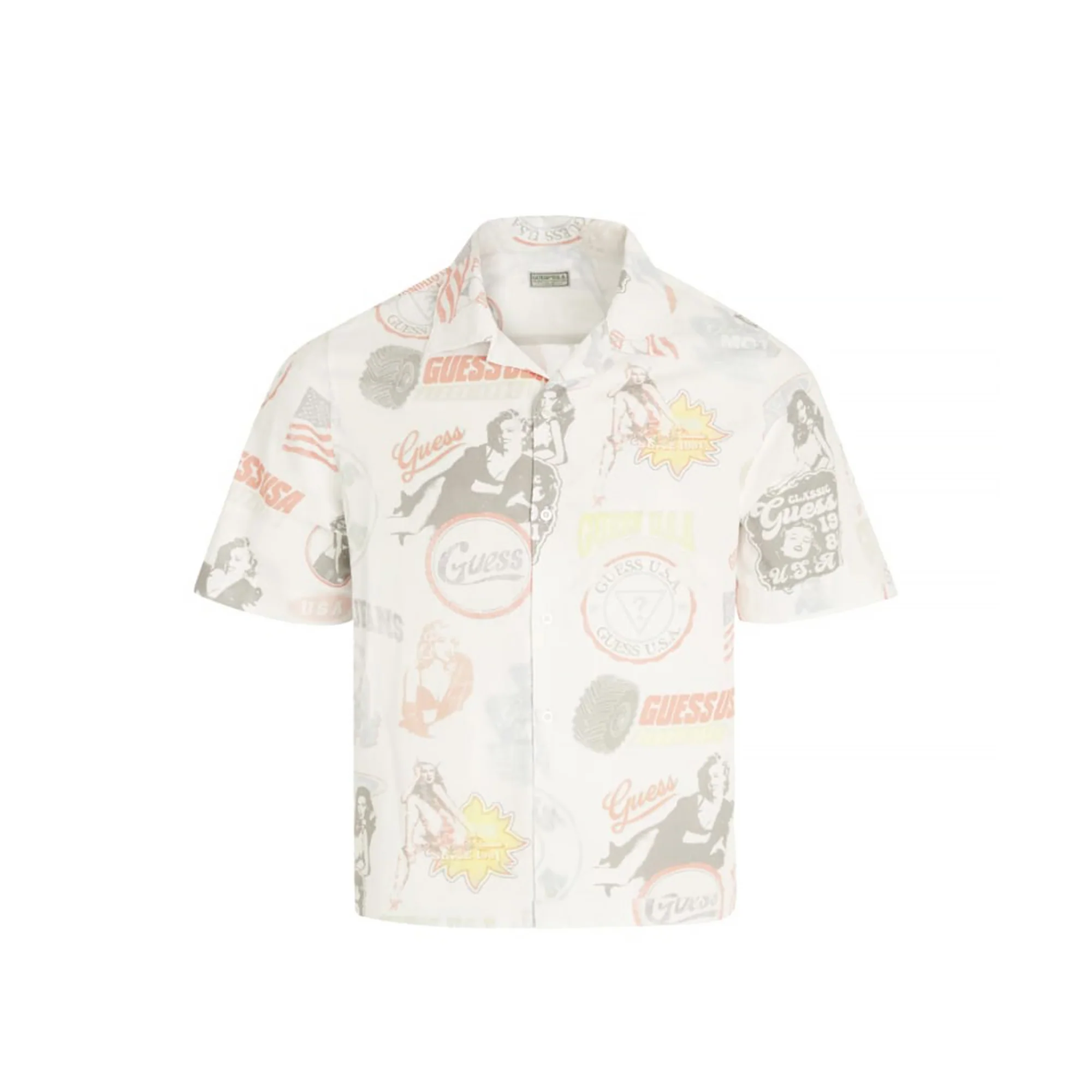Guess USA Mens Printed Camp Shirt