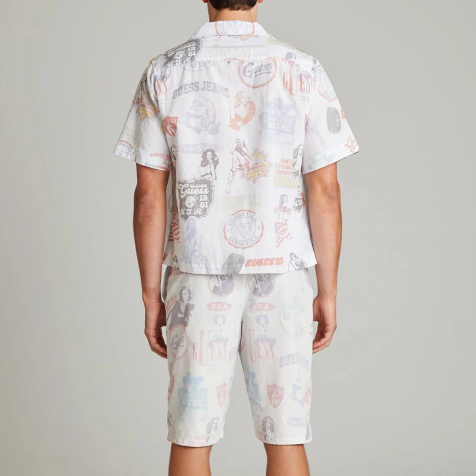 Guess USA Mens Printed Camp Shirt - Image 3