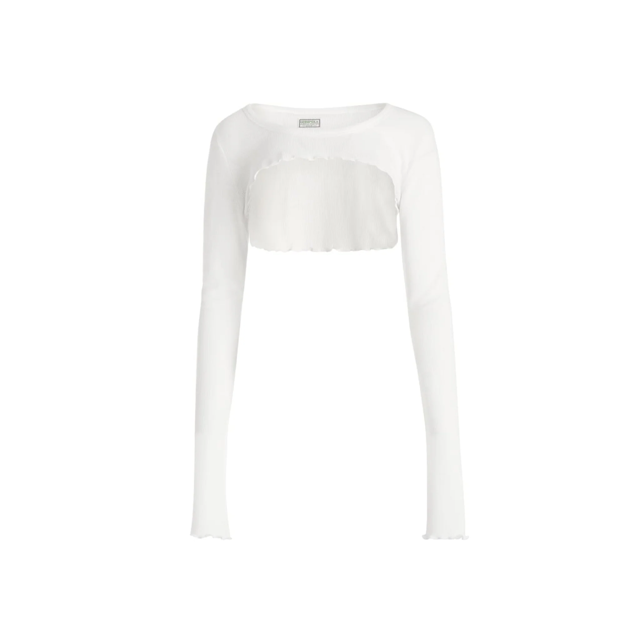 Guess USA Womens Aged Waffle Crop Top
