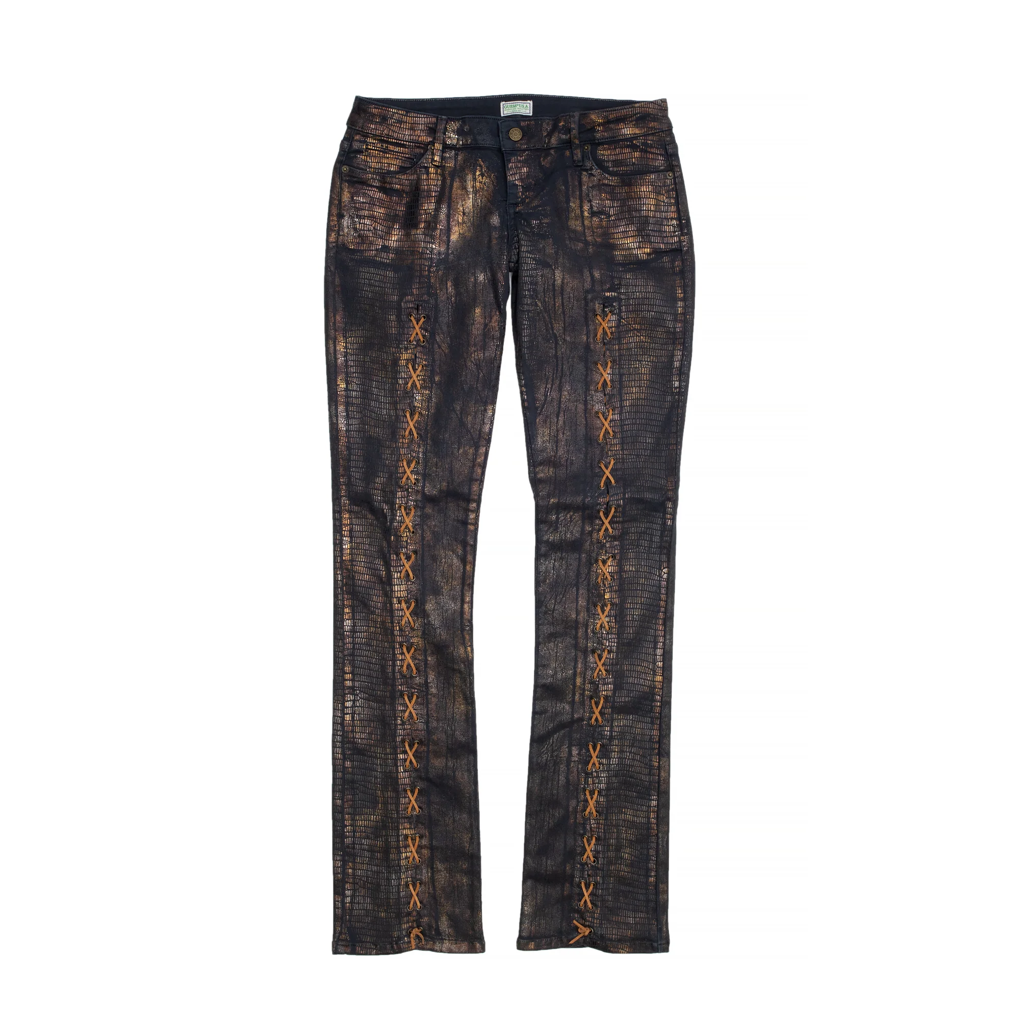 Guess USA Womens Laced Flared Denim Jeans