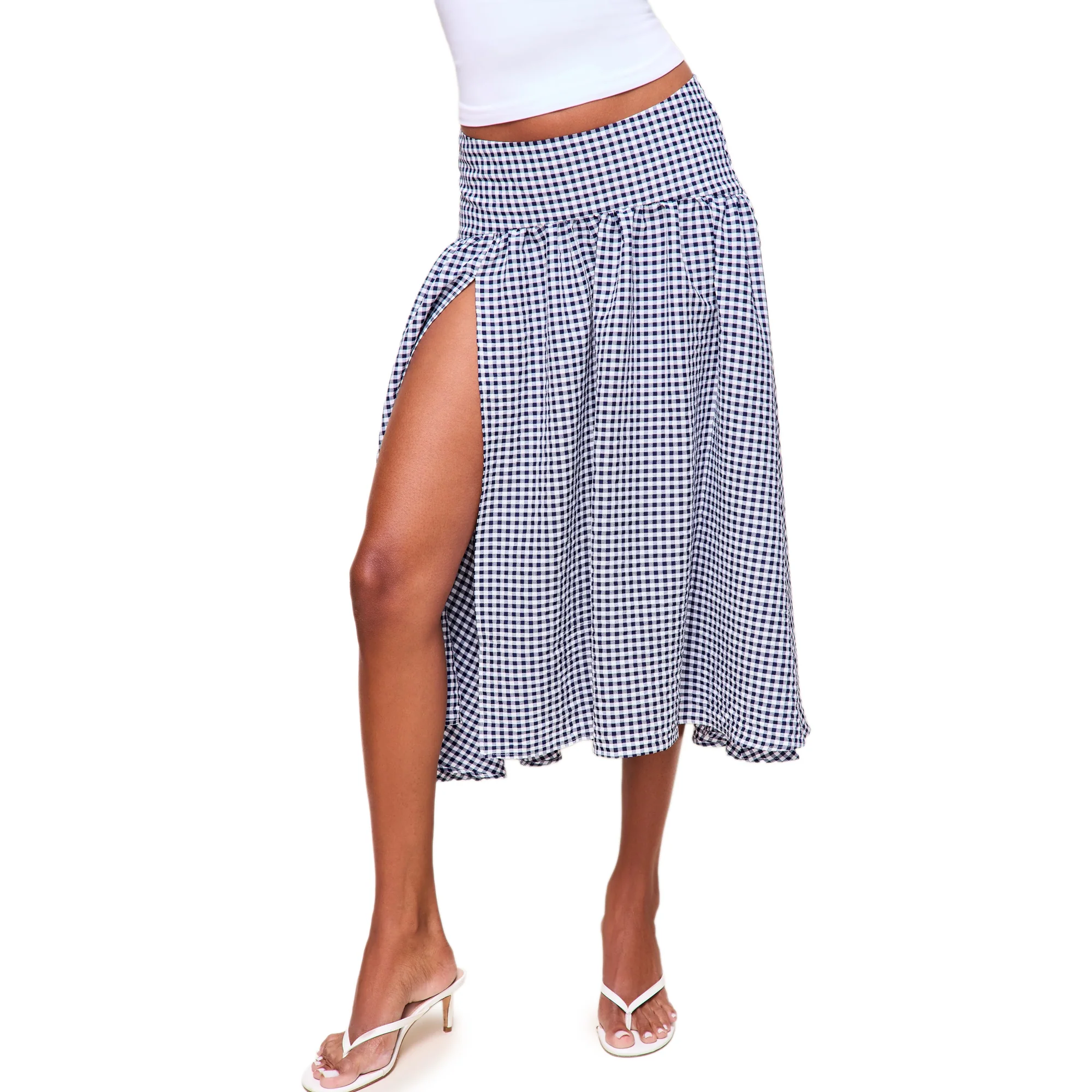 Guizio Womens Alegra Low Rise Midi Skirt