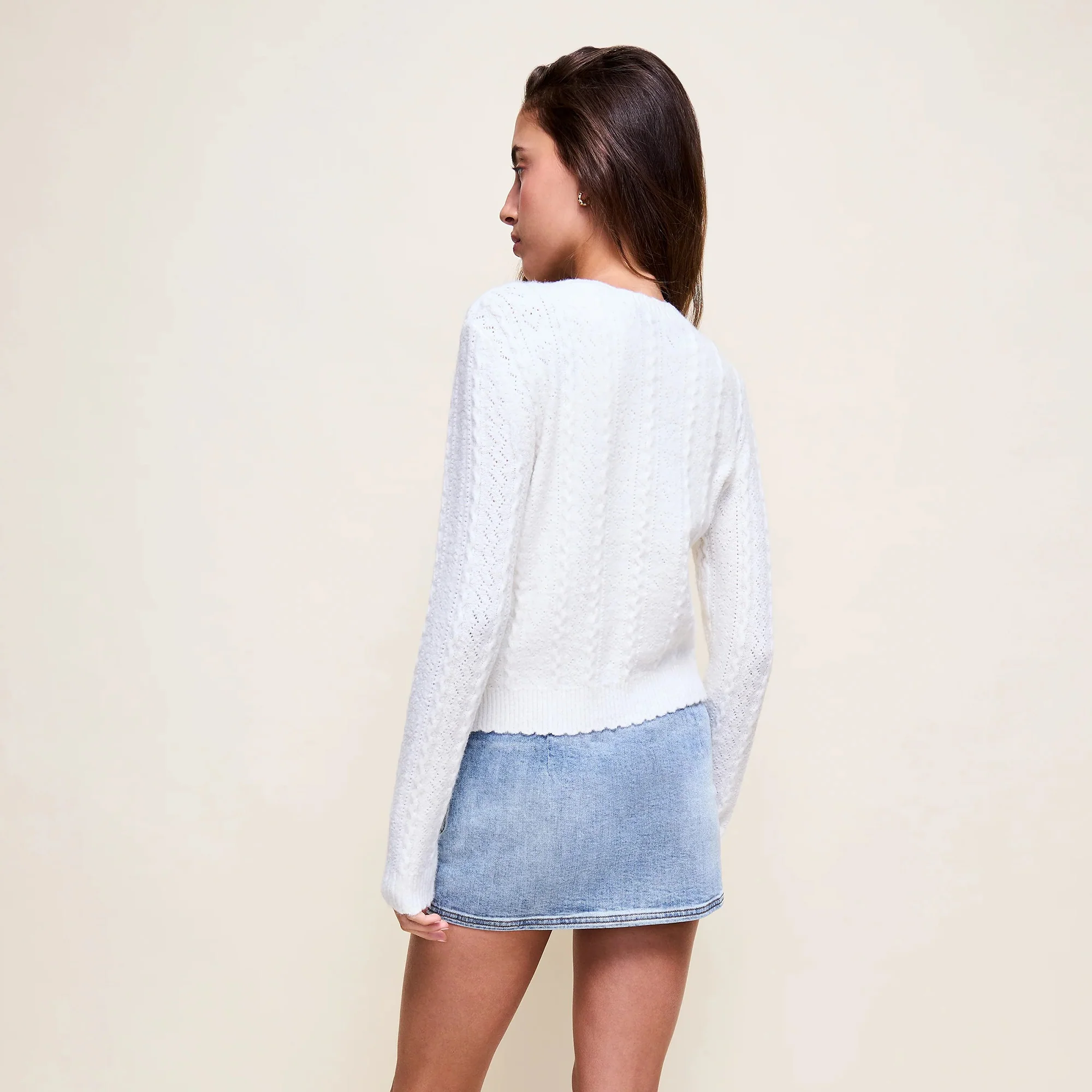 Guizio Womens Evelina Pointelle Cardigan - Image 2