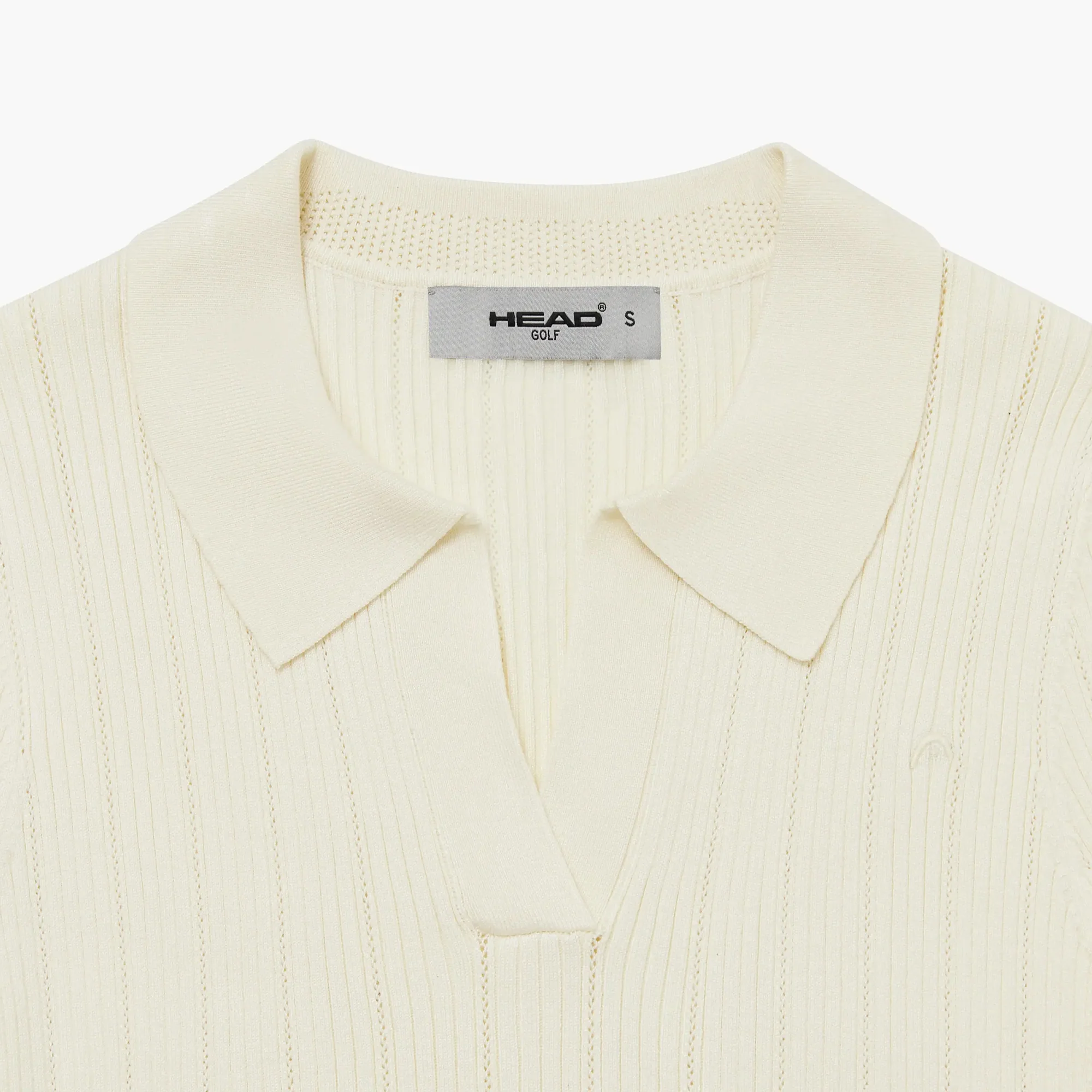 Head Golf Womens V Neck Pointelle Knit Polo Shirt - Image 3