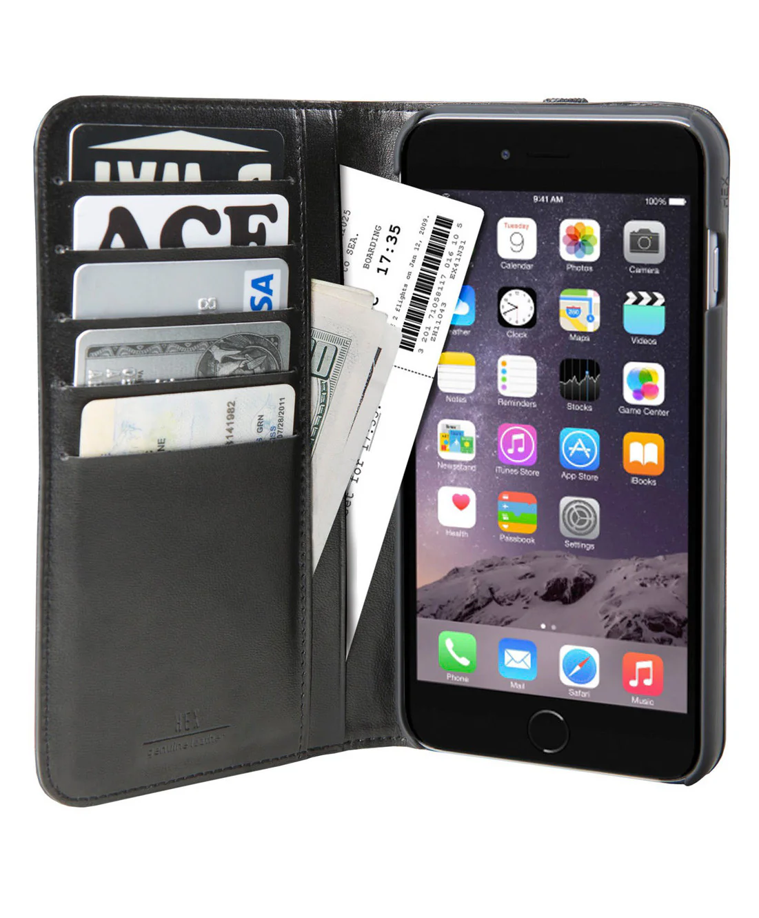 Hex: Icon iPhone 6+ Wallet Case (Black) - Image 2