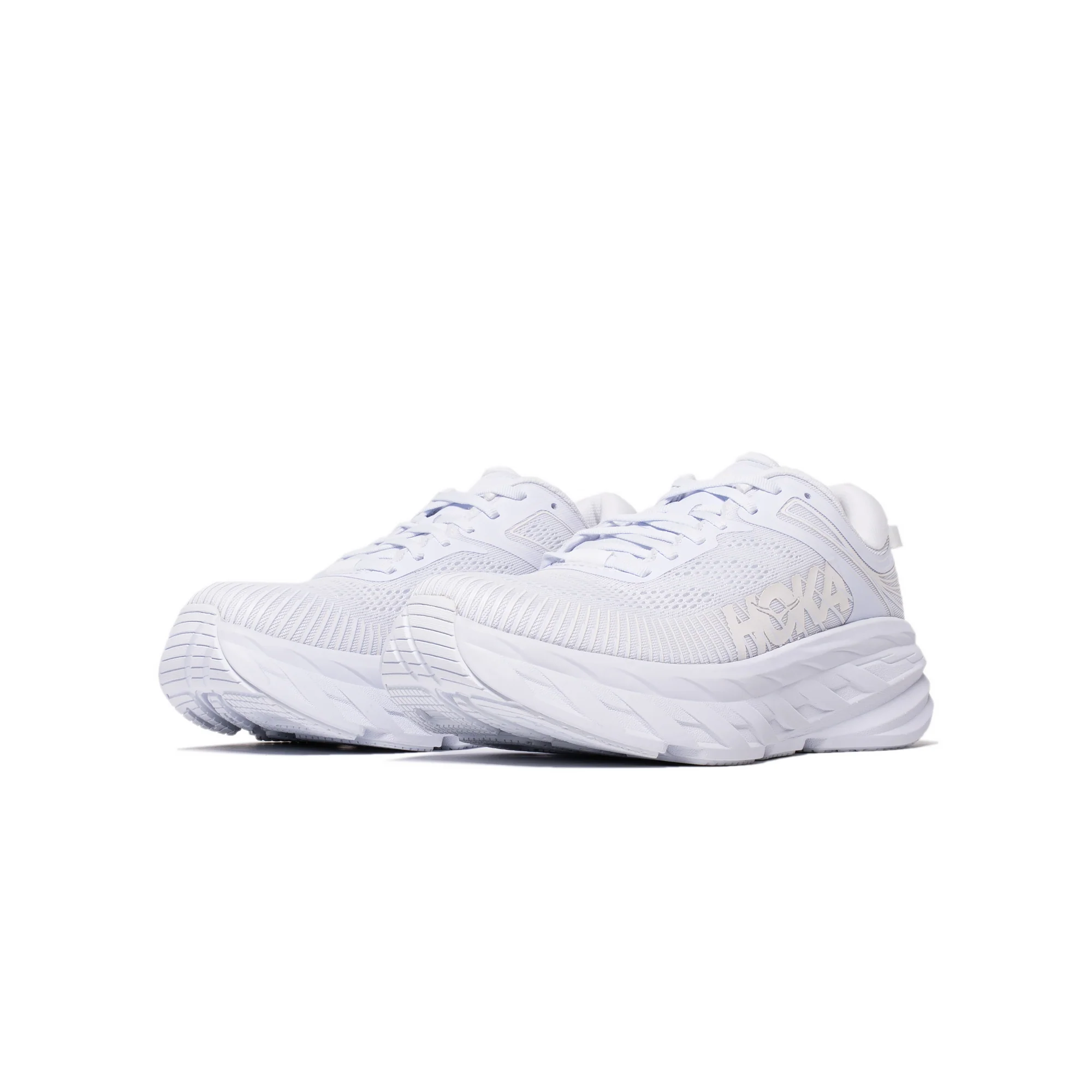Hoka Mens Bondi 7 'White' Shoes - Image 2