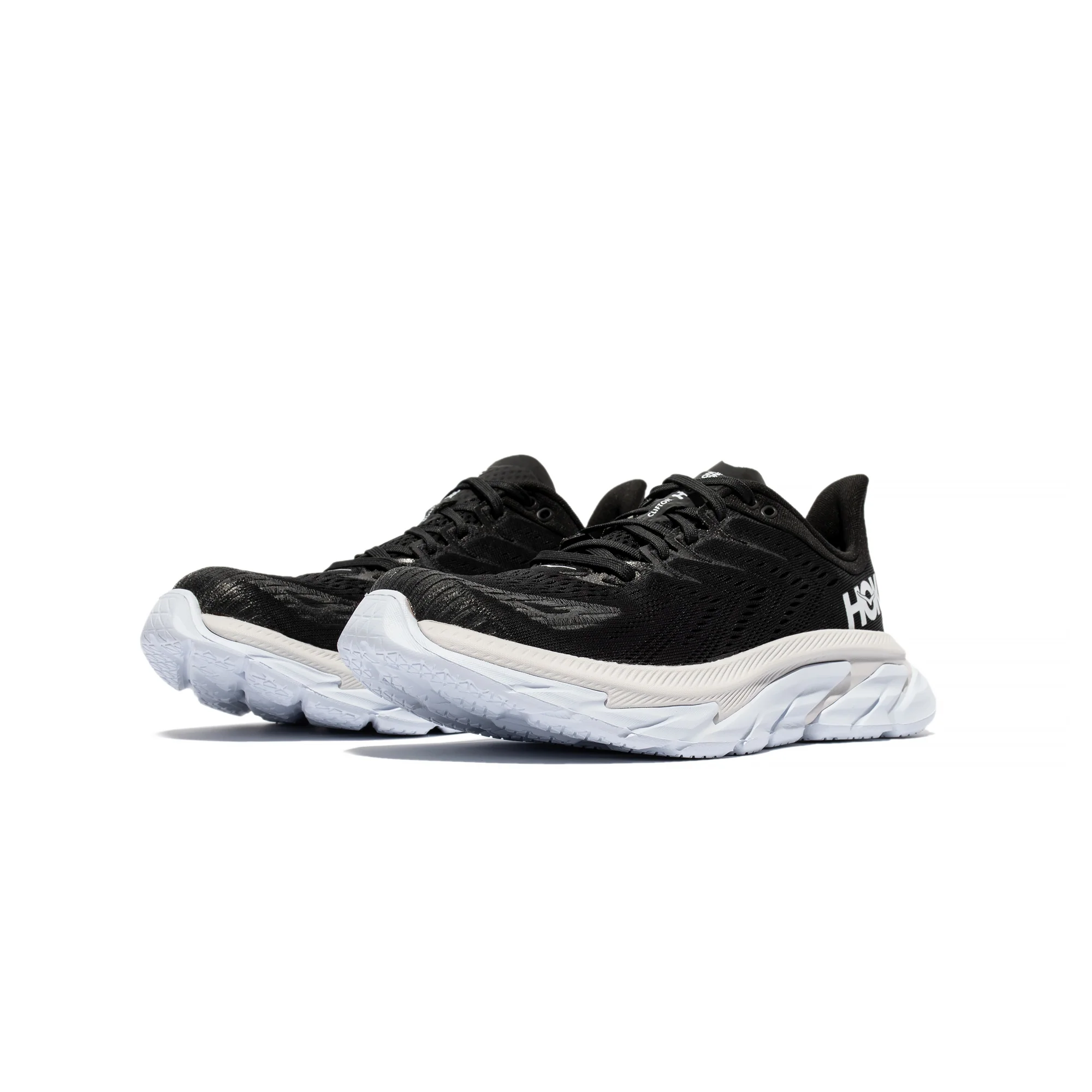 Hoka One One Mens Clifton Edge Shoes 'Black/White' - Image 2