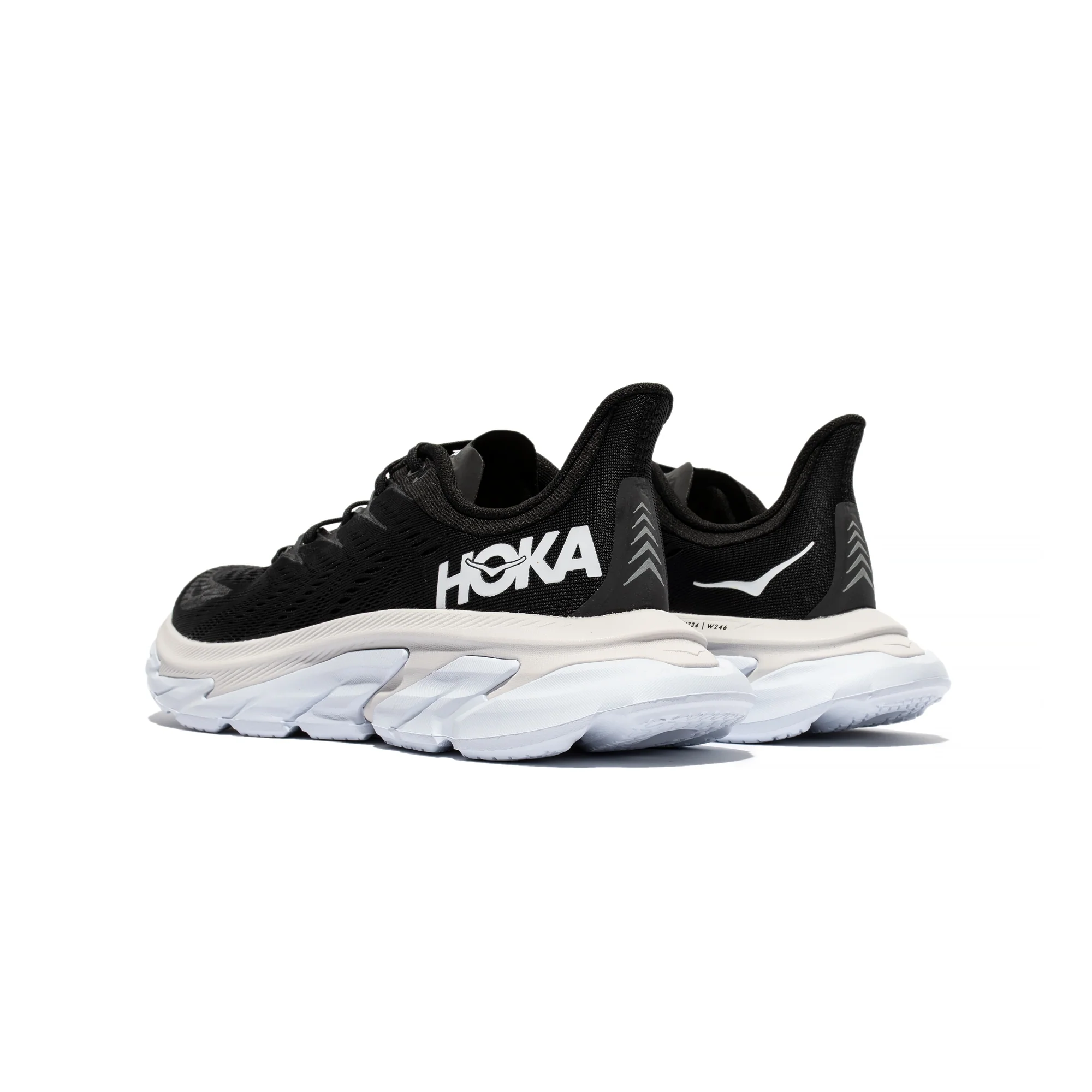 Hoka One One Mens Clifton Edge Shoes 'Black/White' - Image 3