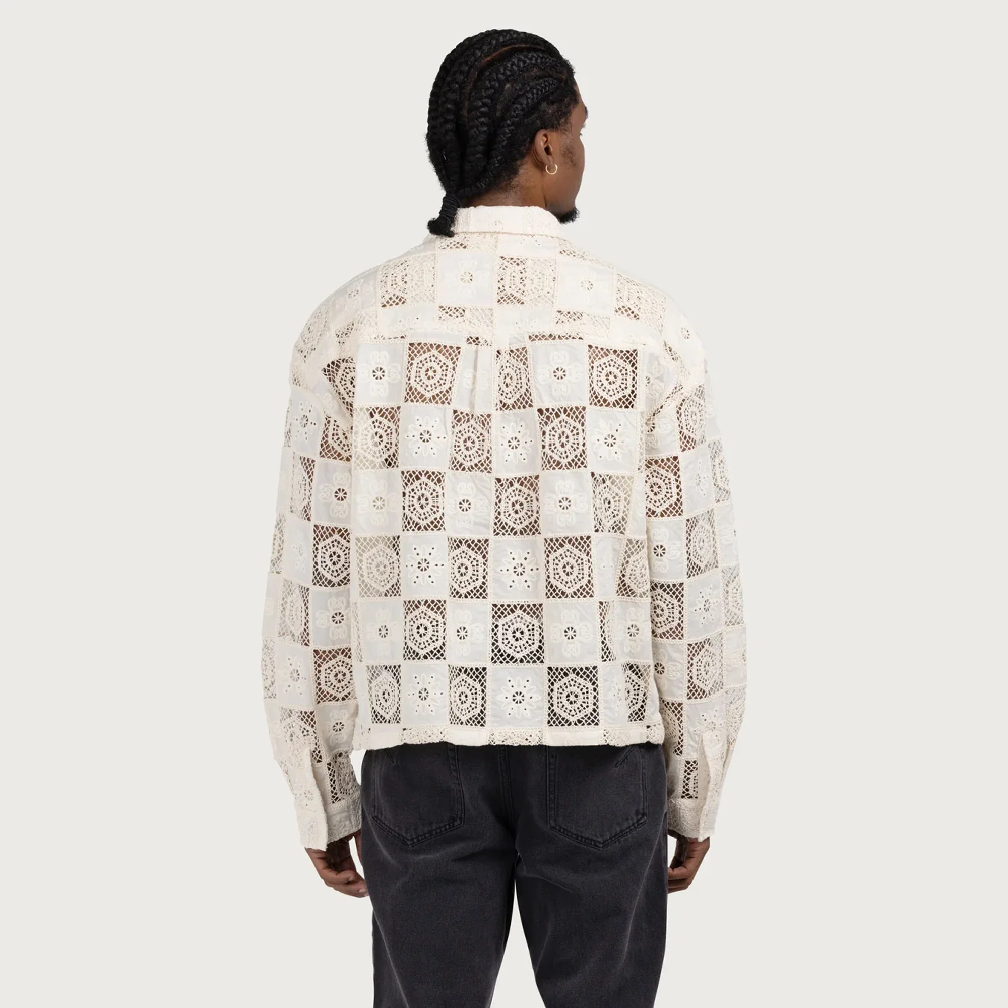 Honor The Gift Mens Crochet Full-Zip Jacket - Image 3