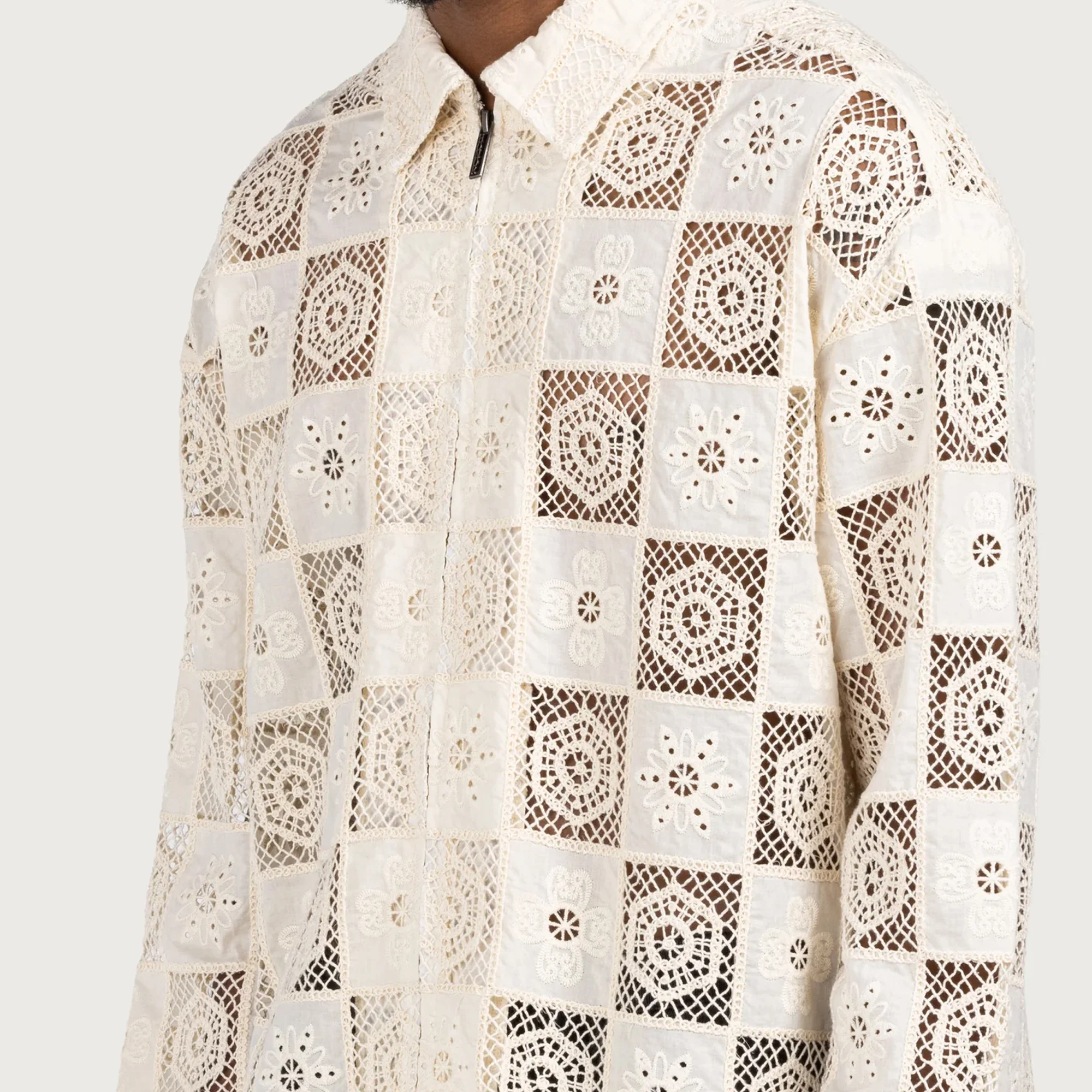 Honor The Gift Mens Crochet Full-Zip Jacket - Image 4