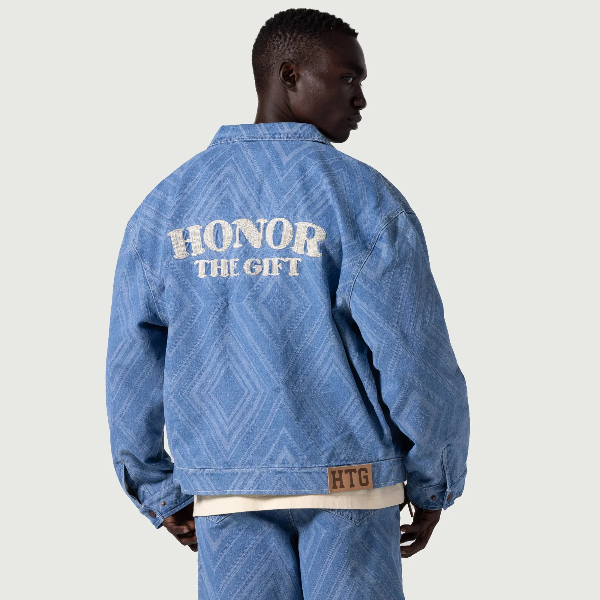 Honor The Gift Mens Diamond Denim Jacket - Image 3