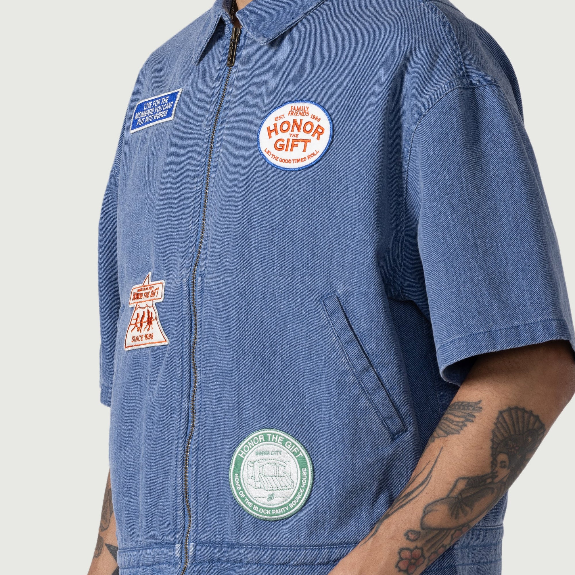 Honor The Gift Mens Twill Full Zip Shirt - Image 4